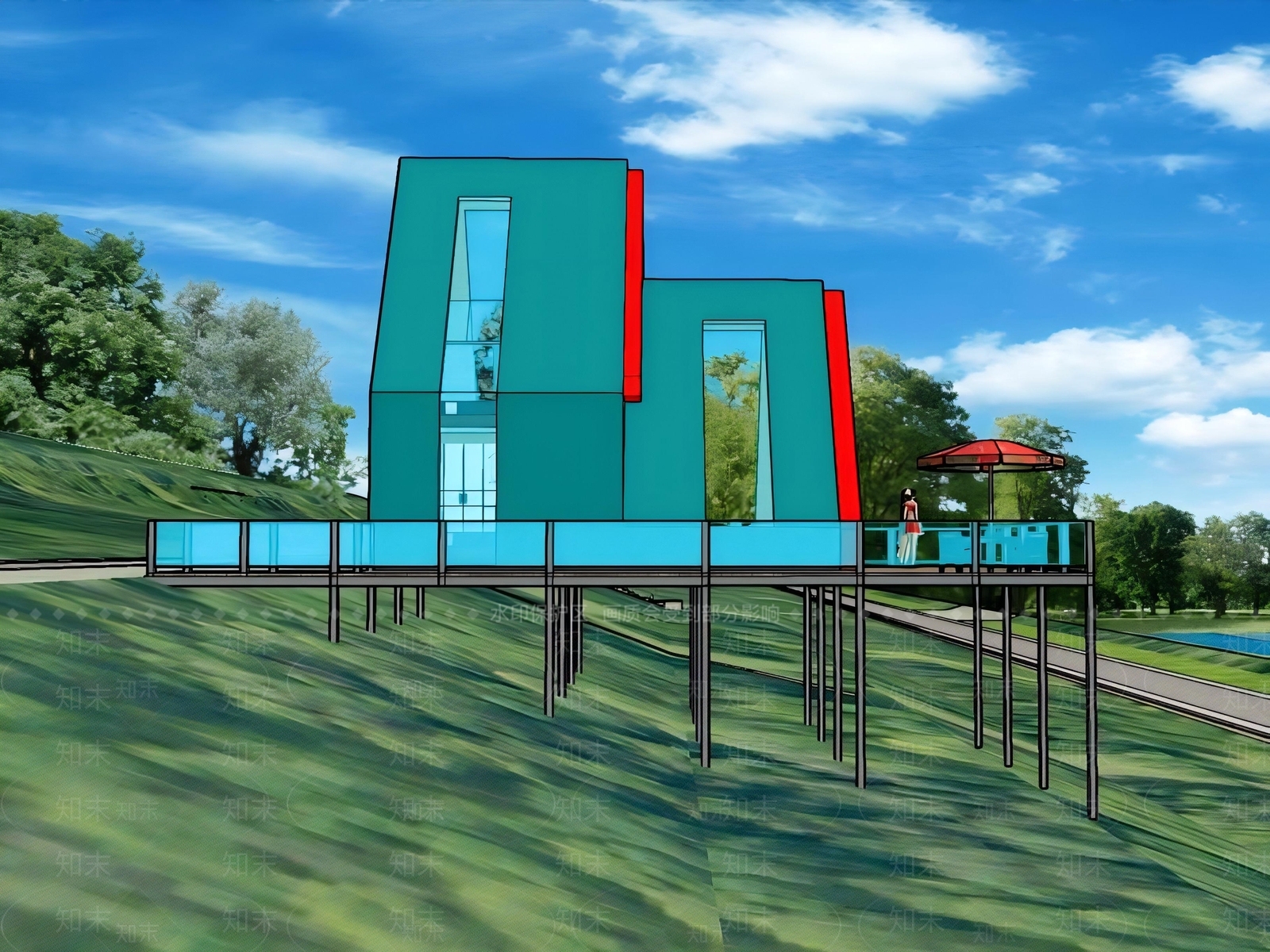 现代民宿建筑SU模型下载【ID:1181469309】