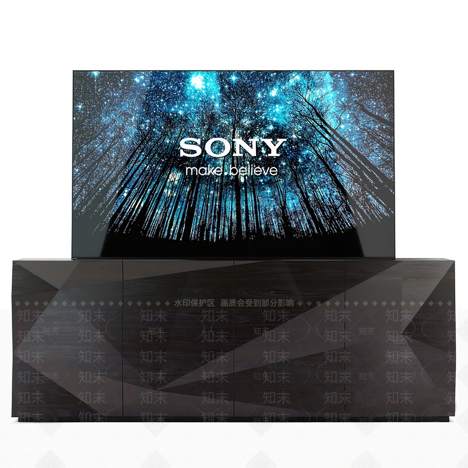 现代电视柜电视机3D模型下载【ID:1181469997】