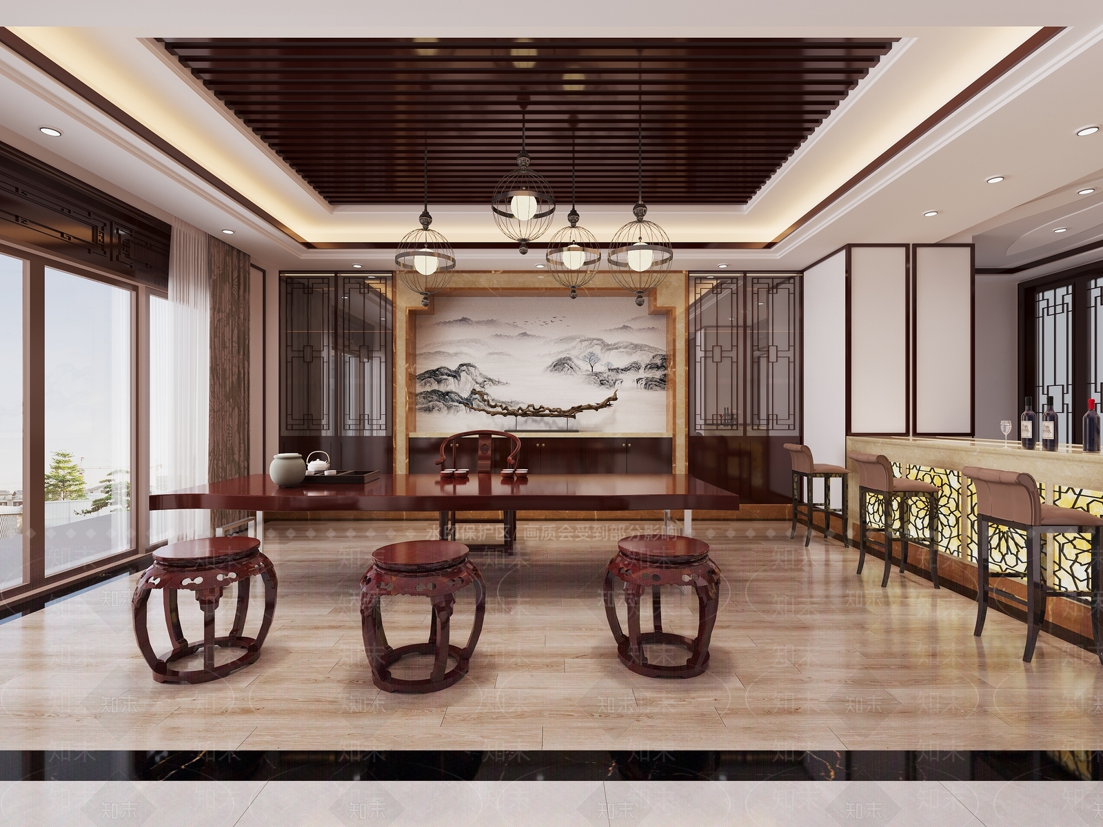 中式茶室3D模型下载【ID:1181470894】
