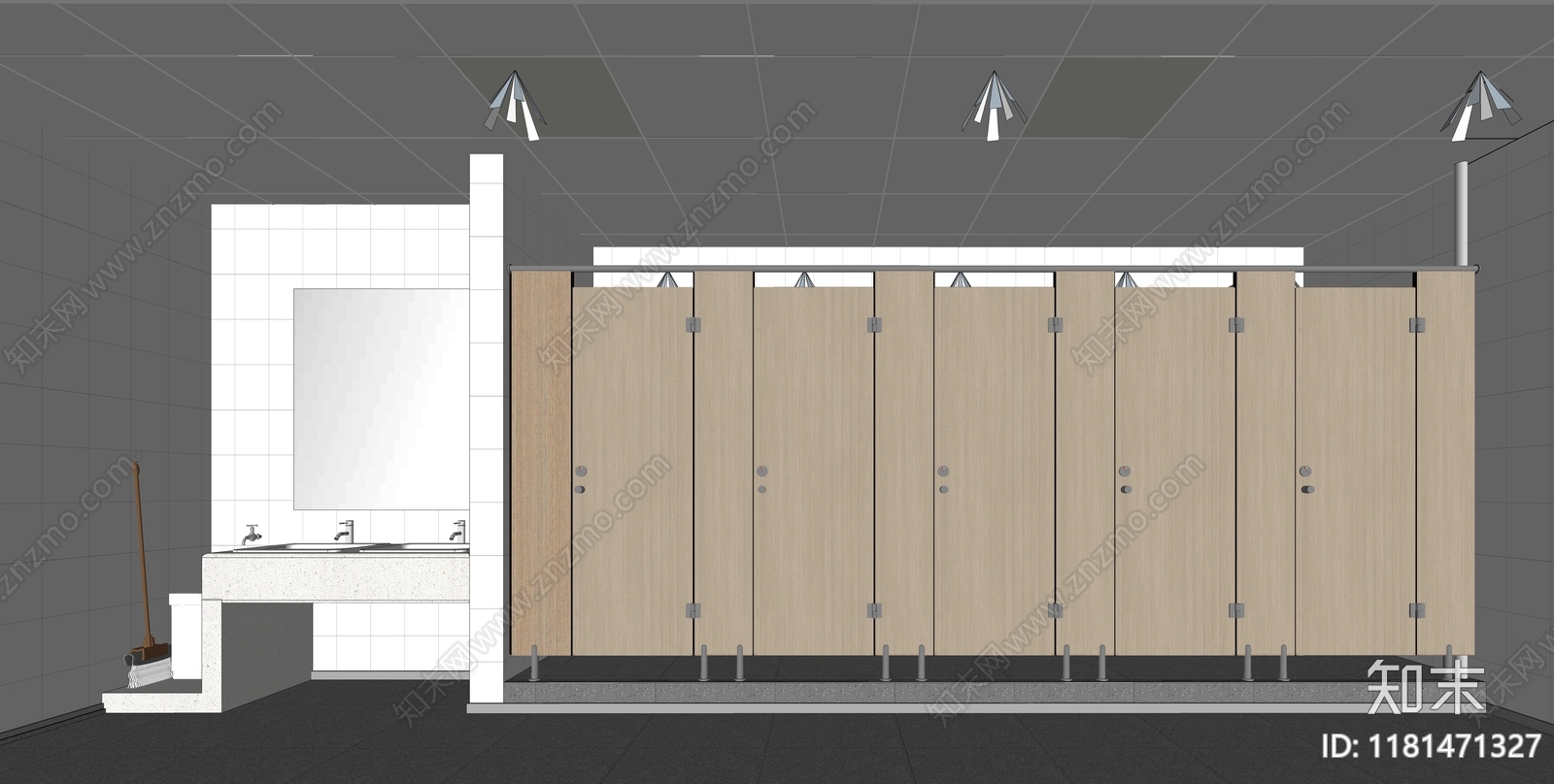 现代公共卫生间SU模型下载【ID:1181471327】