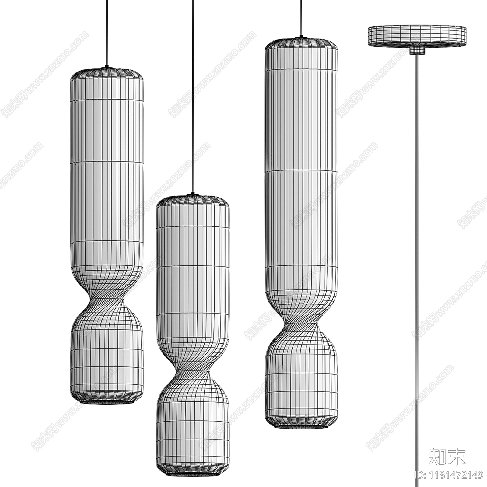 奶油侘寂吊灯3D模型下载【ID:1181472149】