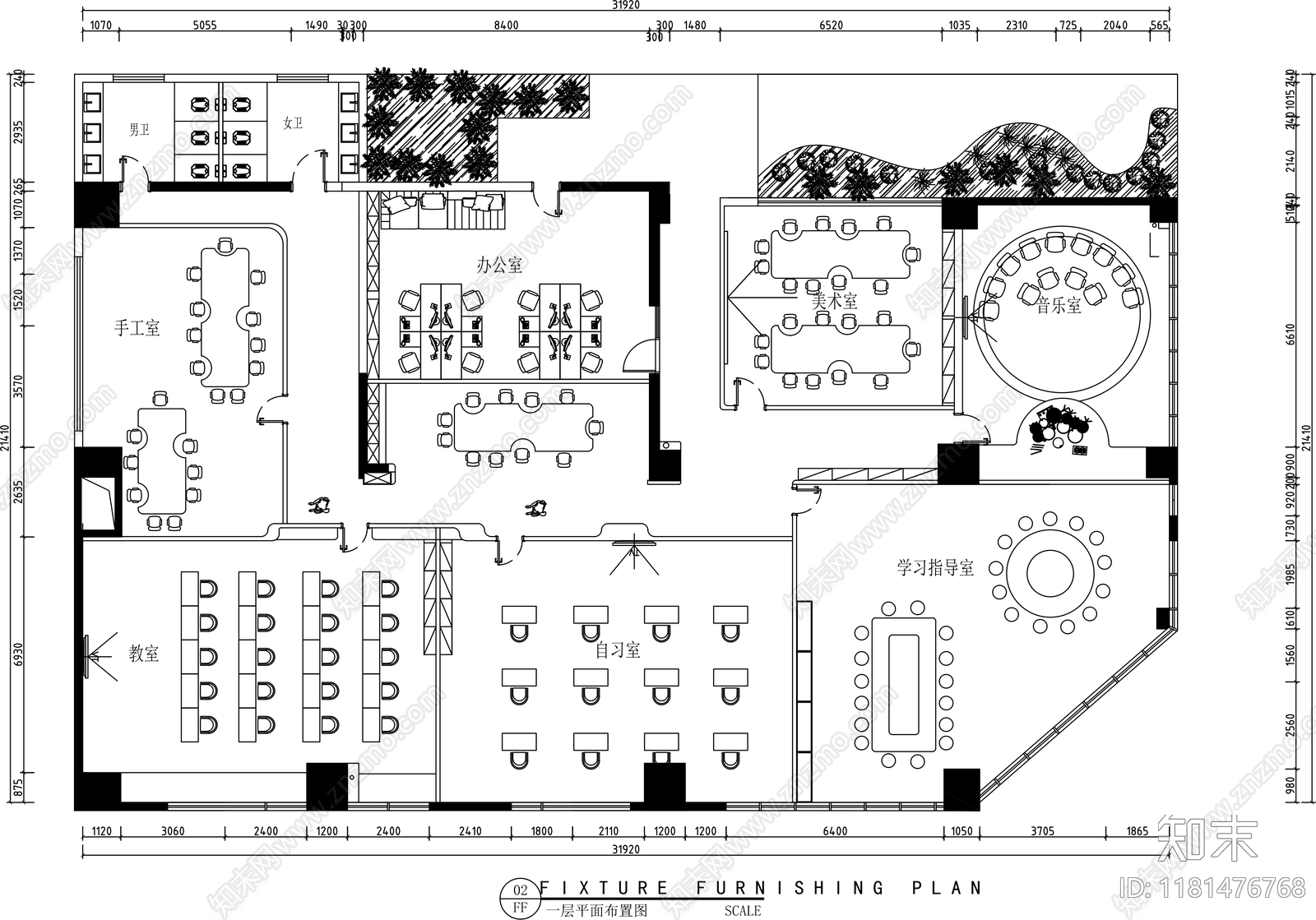 现代其他教育空间cad施工图下载【ID:1181476768】