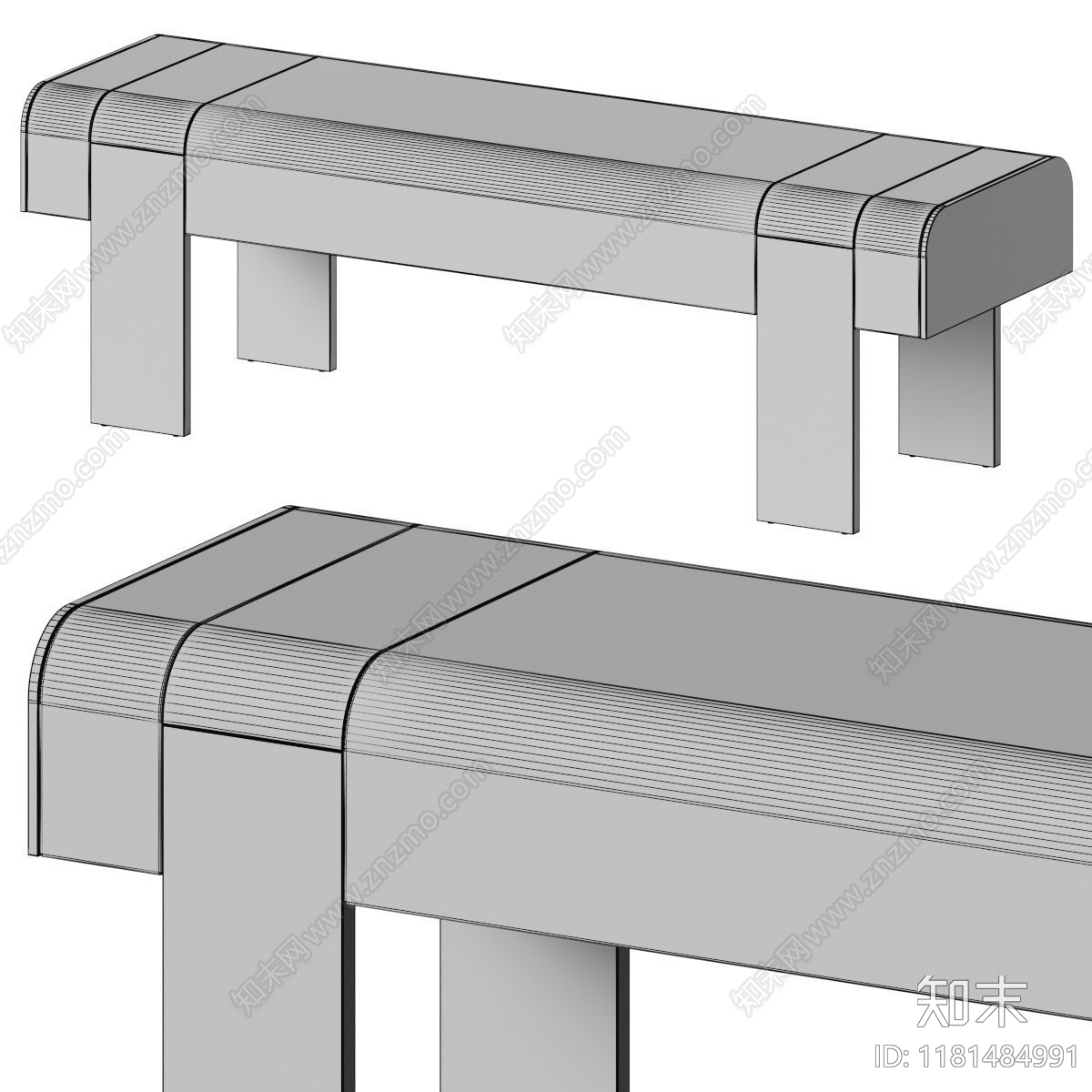 现代john现代设计款床尾凳3D模型下载【ID:1181484991】