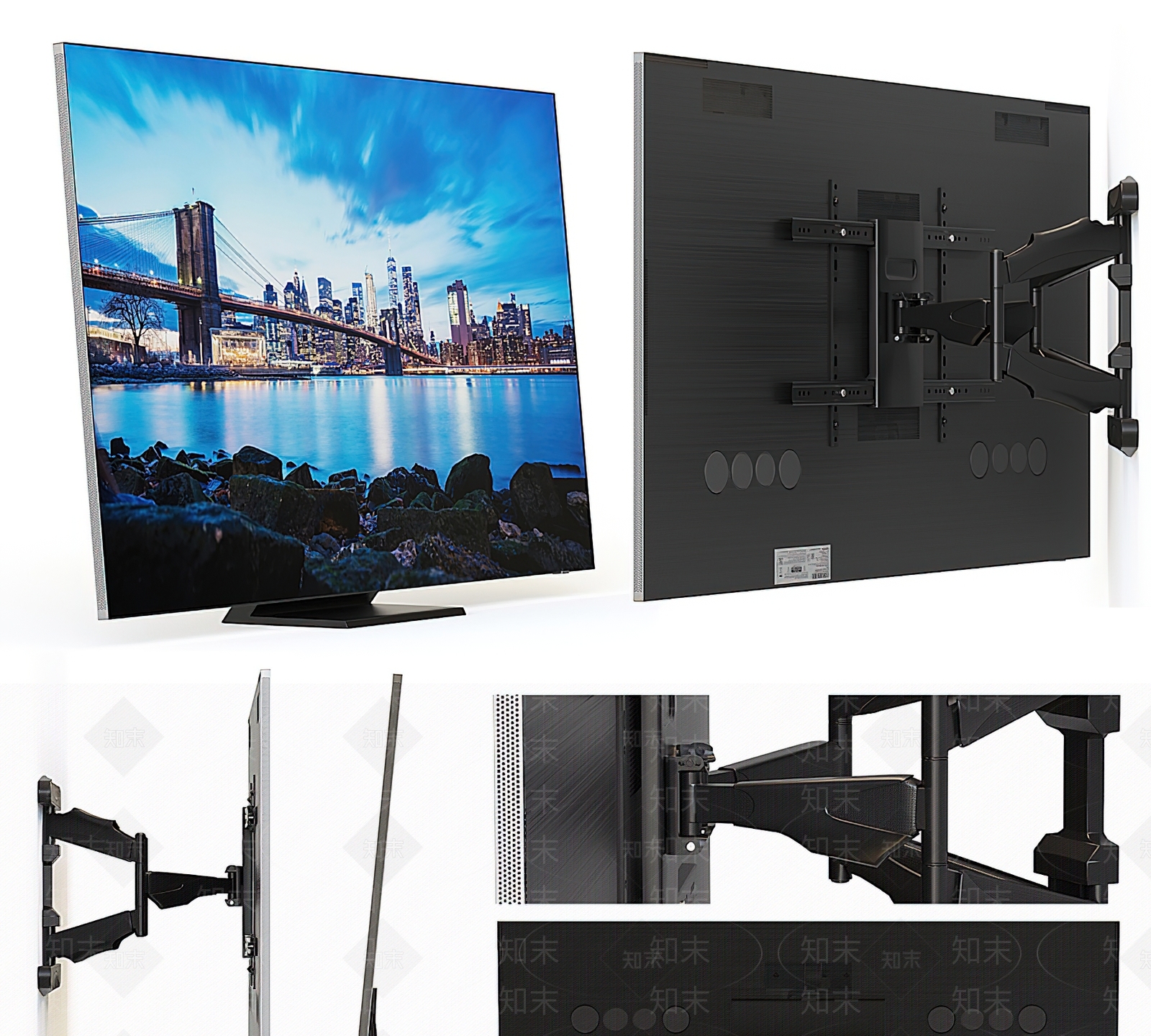 现代壁挂电视机3D模型下载【ID:1181485753】