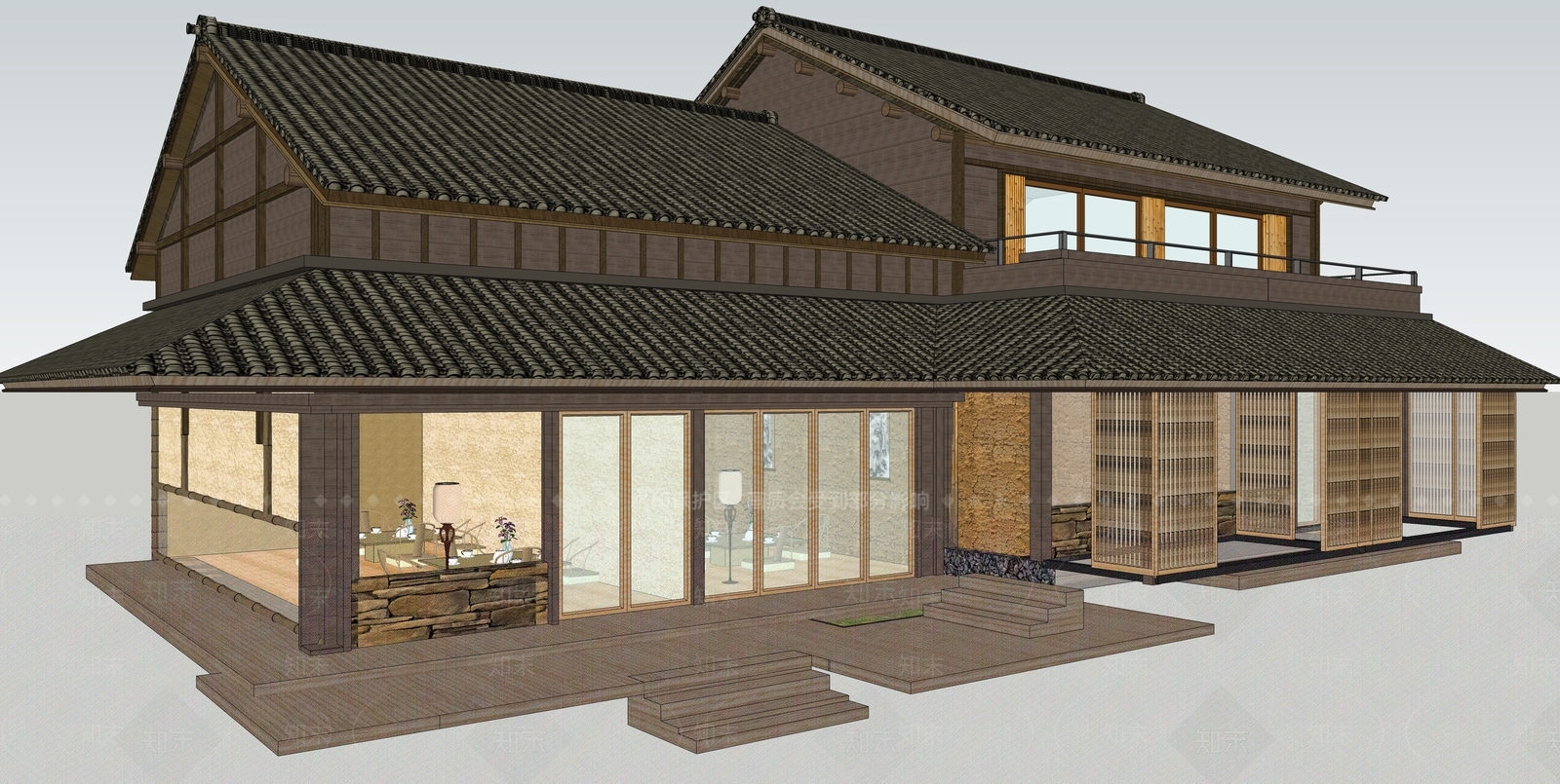 日式其他景观小建筑SU模型下载【ID:1181488524】