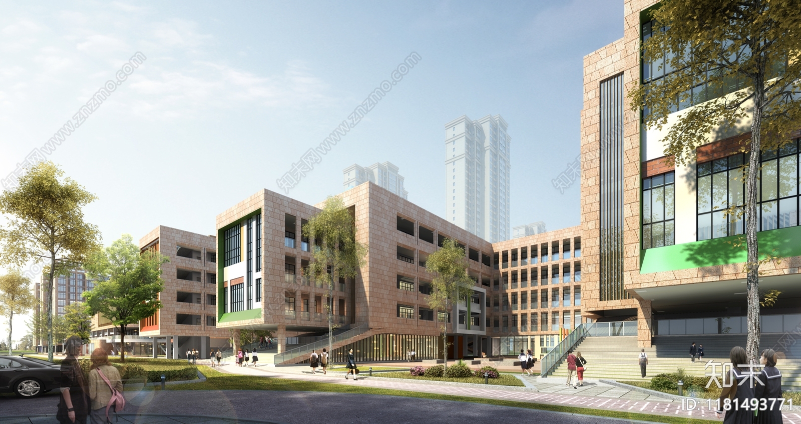 现代学校建筑cad施工图下载【ID:1181493771】