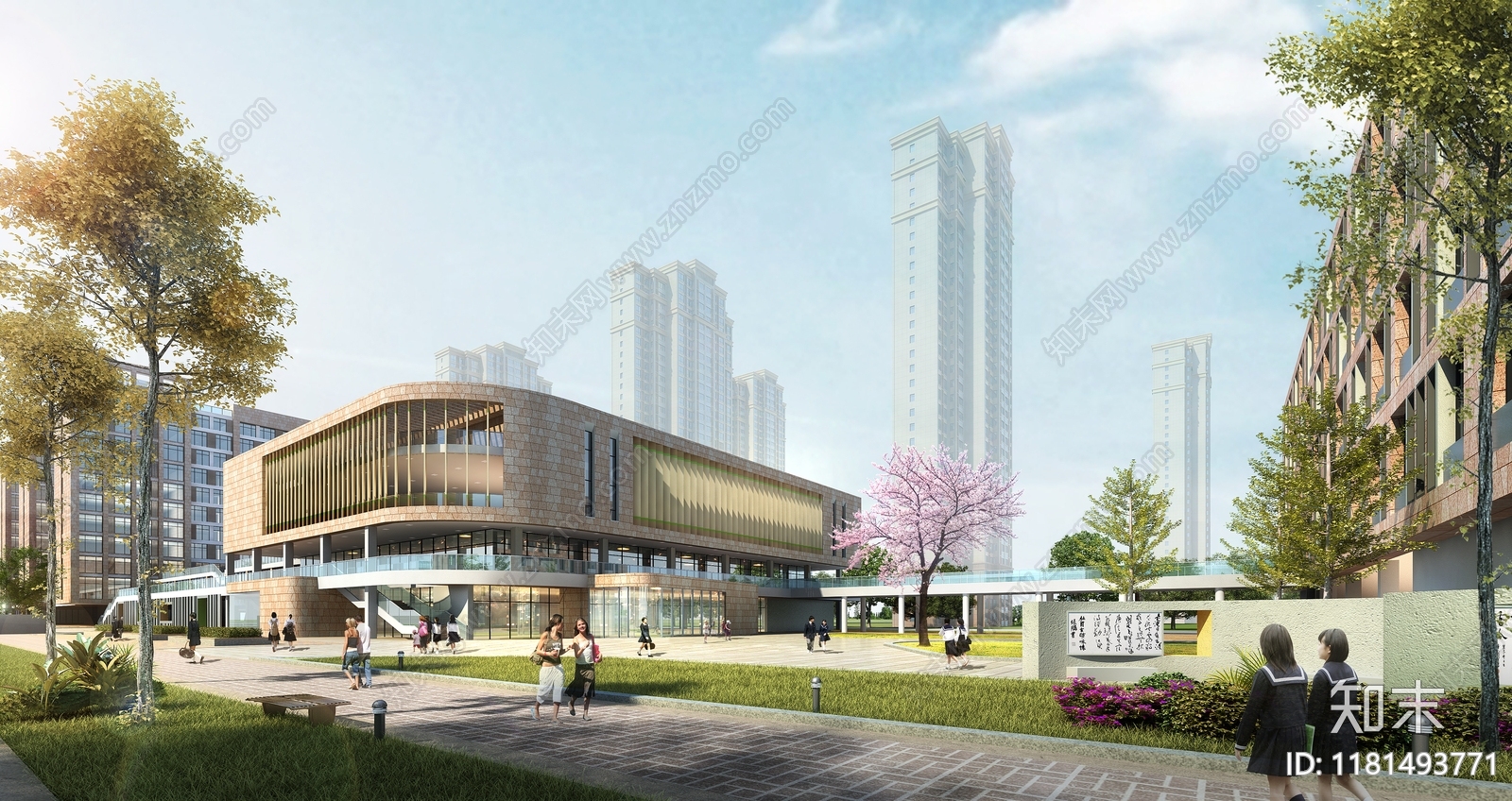 现代学校建筑cad施工图下载【ID:1181493771】