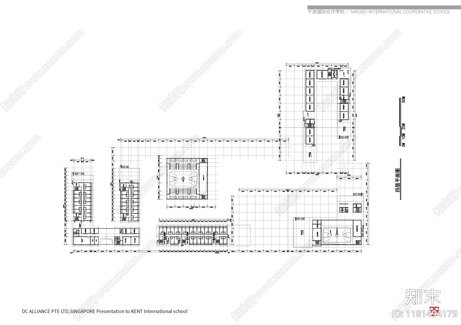 现代学校建筑cad施工图下载【ID:1181494179】