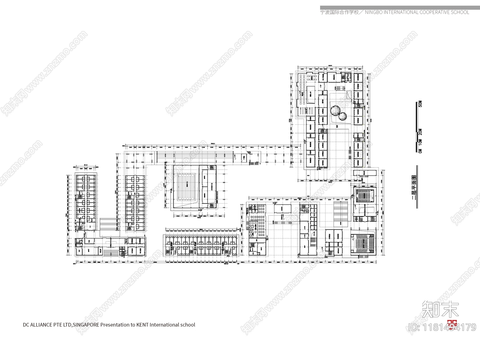 现代学校建筑cad施工图下载【ID:1181494179】