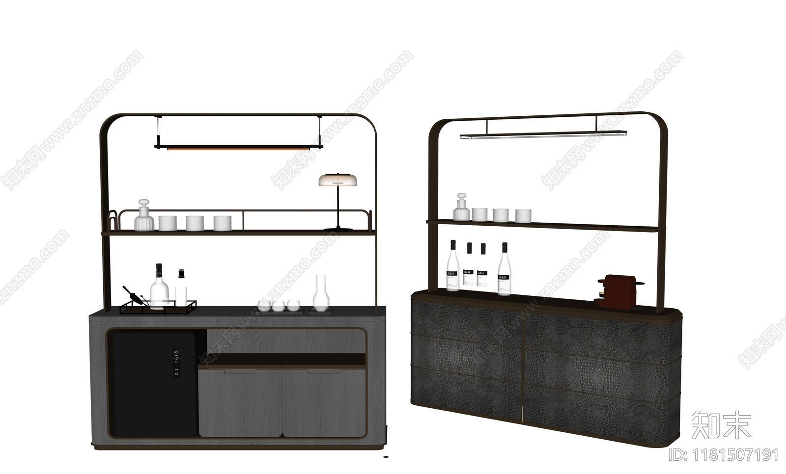 现代轻奢酒柜SU模型下载【ID:1181507191】