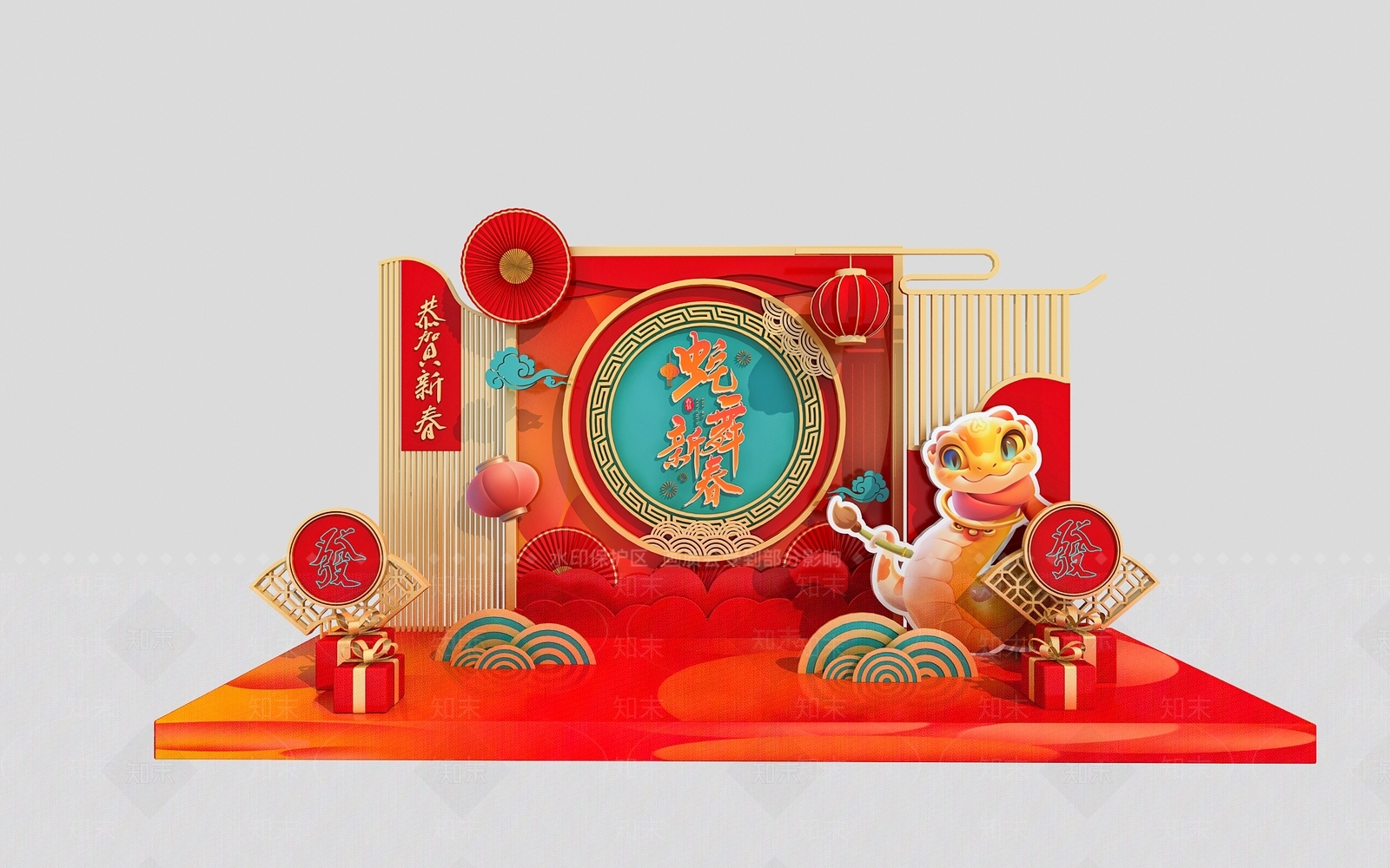 新中式中式美陈3D模型下载【ID:1181500337】