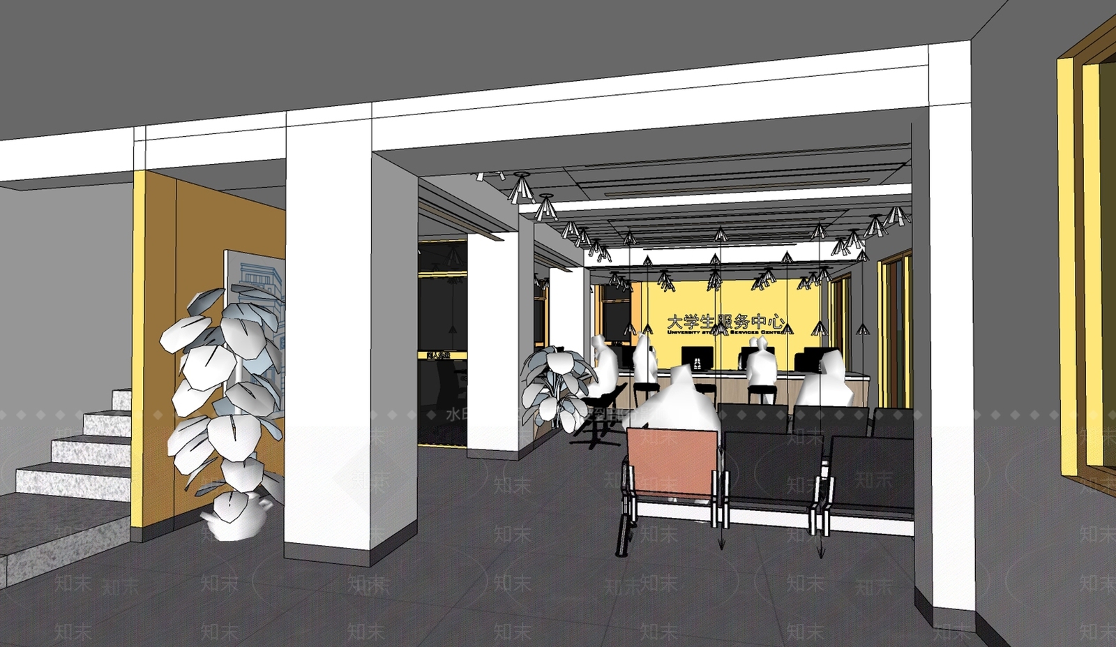 现代其他学校空间SU模型下载【ID:1181504696】