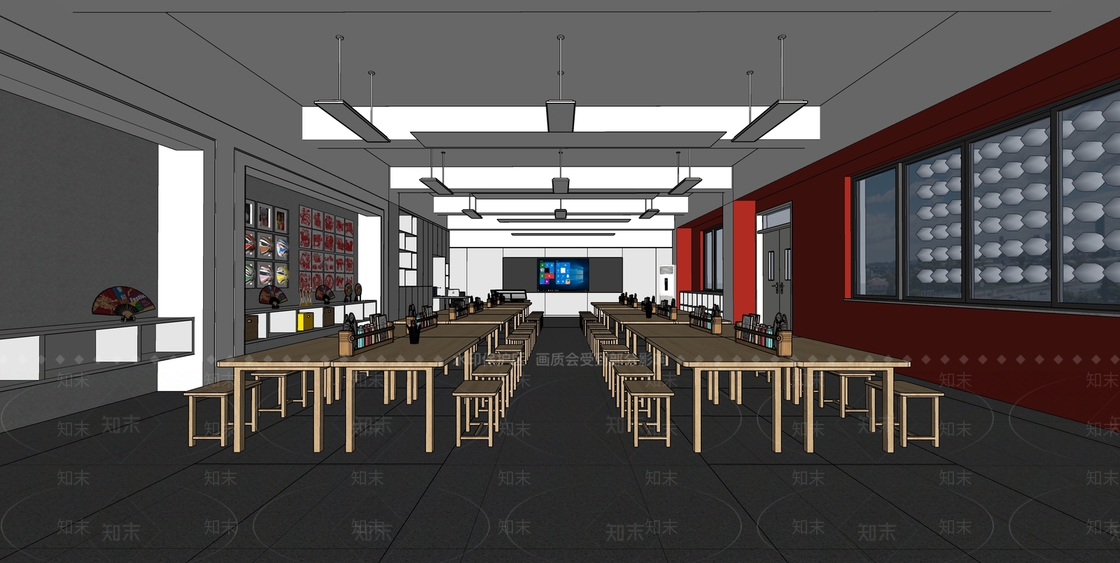 现代教室SU模型下载【ID:1181504895】