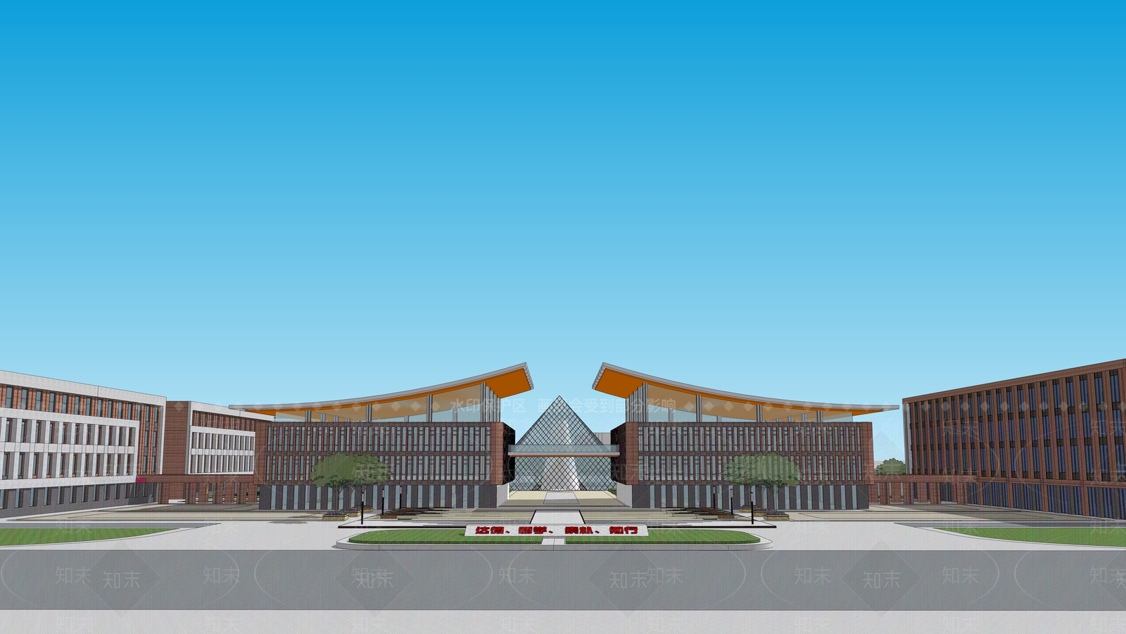 现代学校建筑SU模型下载【ID:1181507955】