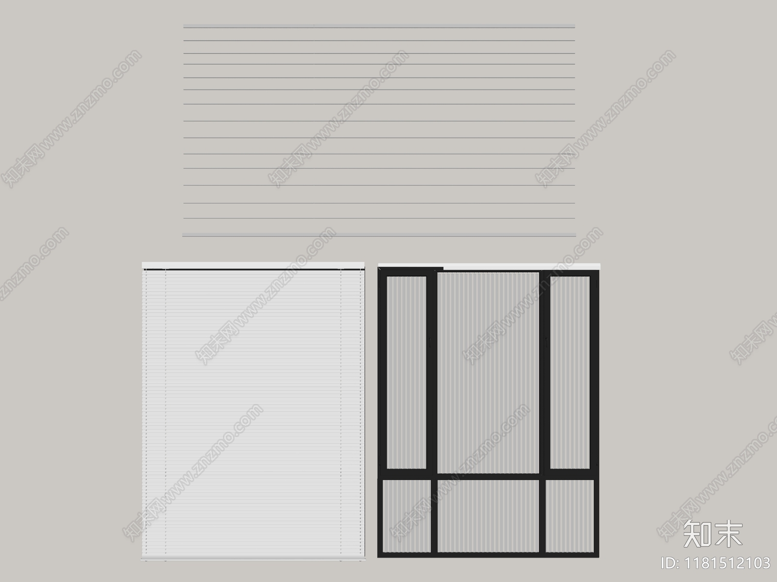 现代窗帘SU模型下载【ID:1181512103】