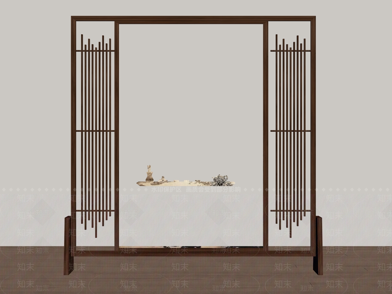 新中式屏风SU模型下载【ID:1181513987】