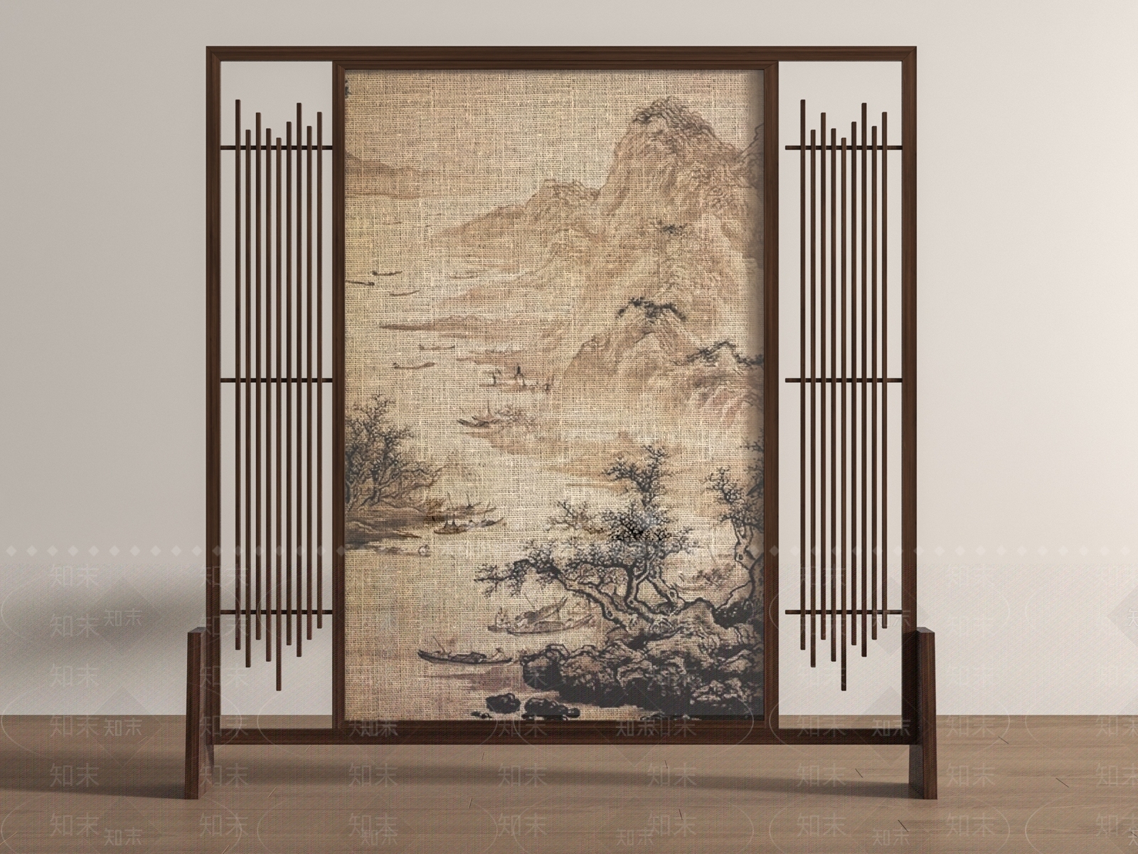 新中式屏风SU模型下载【ID:1181513987】