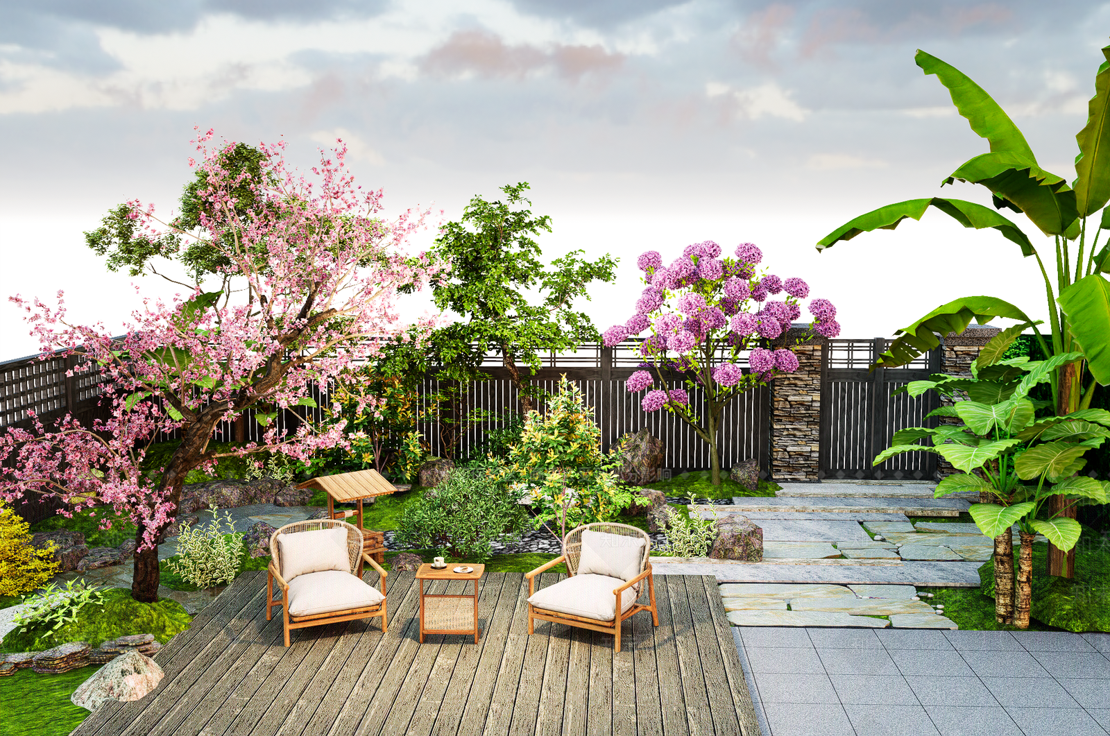 新中式乡村庭院SU模型下载【ID:1181515389】