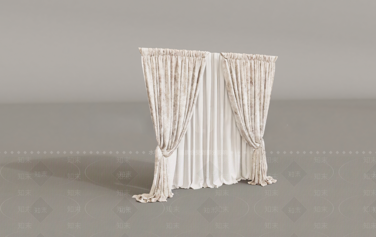 现代欧式窗帘SU模型下载【ID:1181522323】