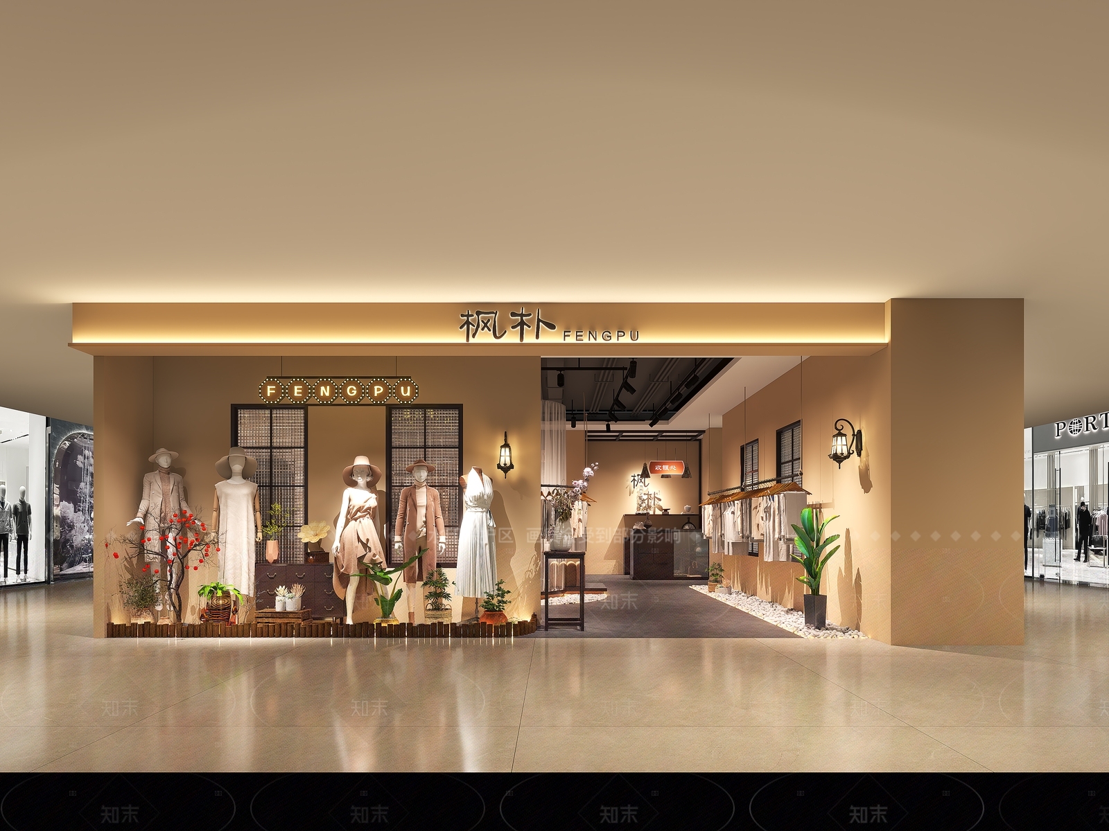 现代服装店3D模型下载【ID:1181524509】