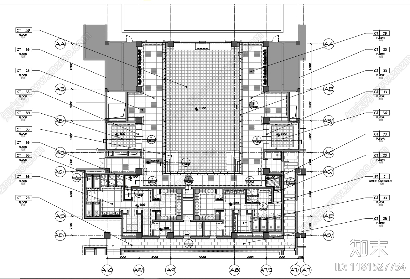 现代酒店建筑cad施工图下载【ID:1181527754】