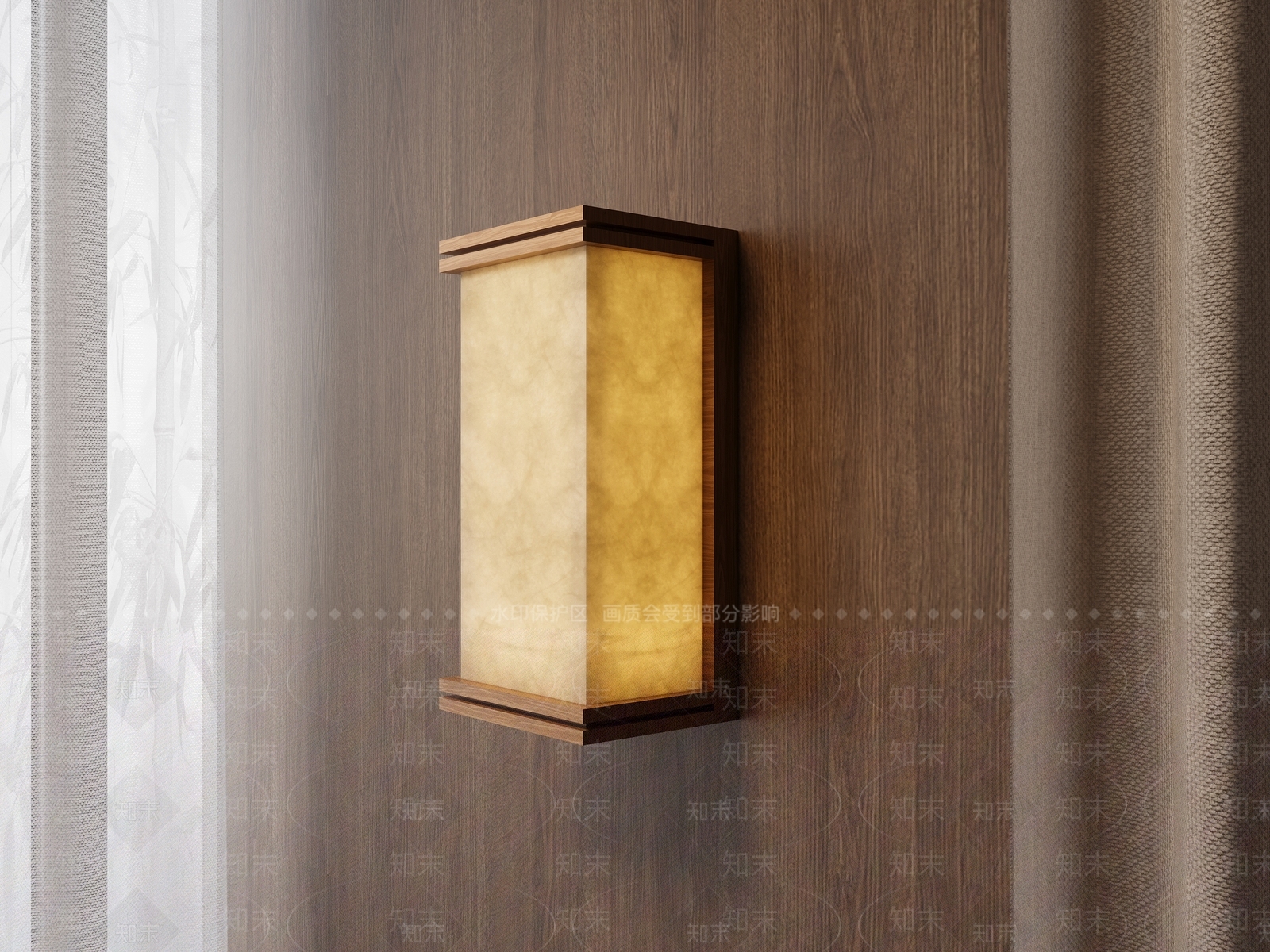 日式新中式壁灯3D模型下载【ID:1181529238】