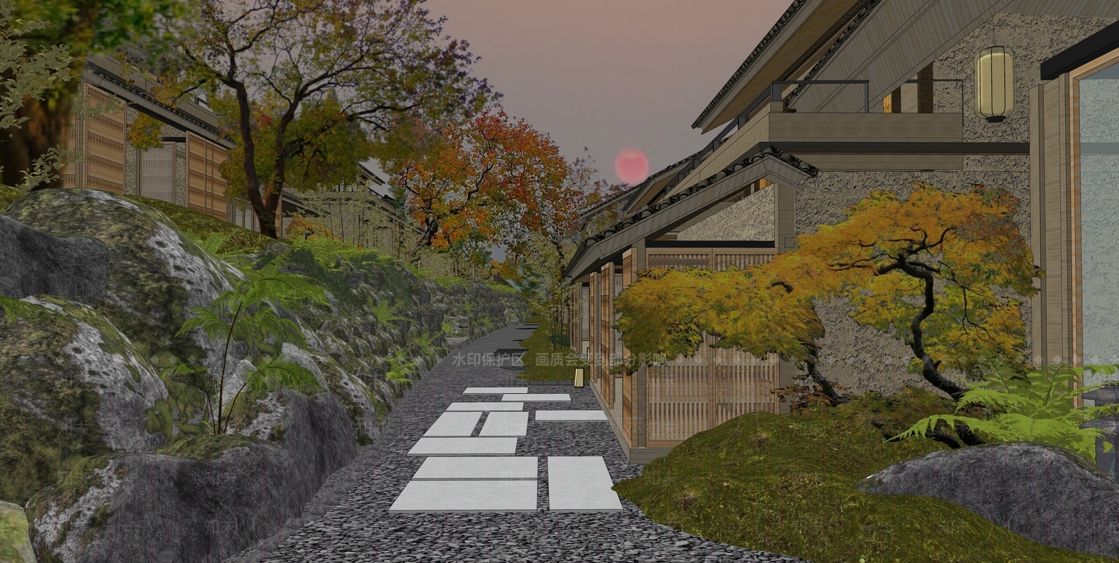 日式现代商业景观SU模型下载【ID:1181530550】