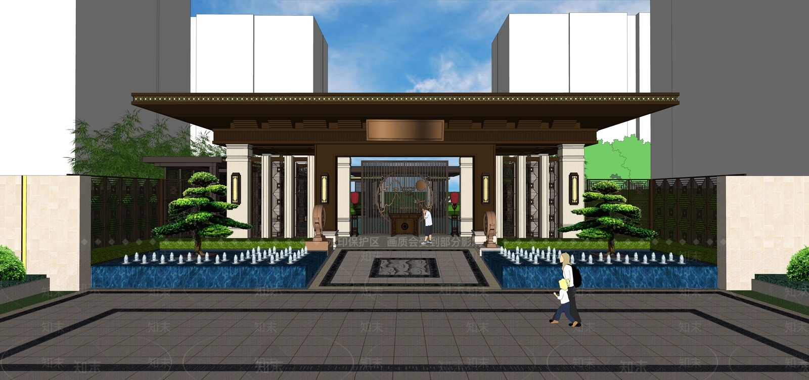 新中式中式小公建SU模型下载【ID:1181530511】