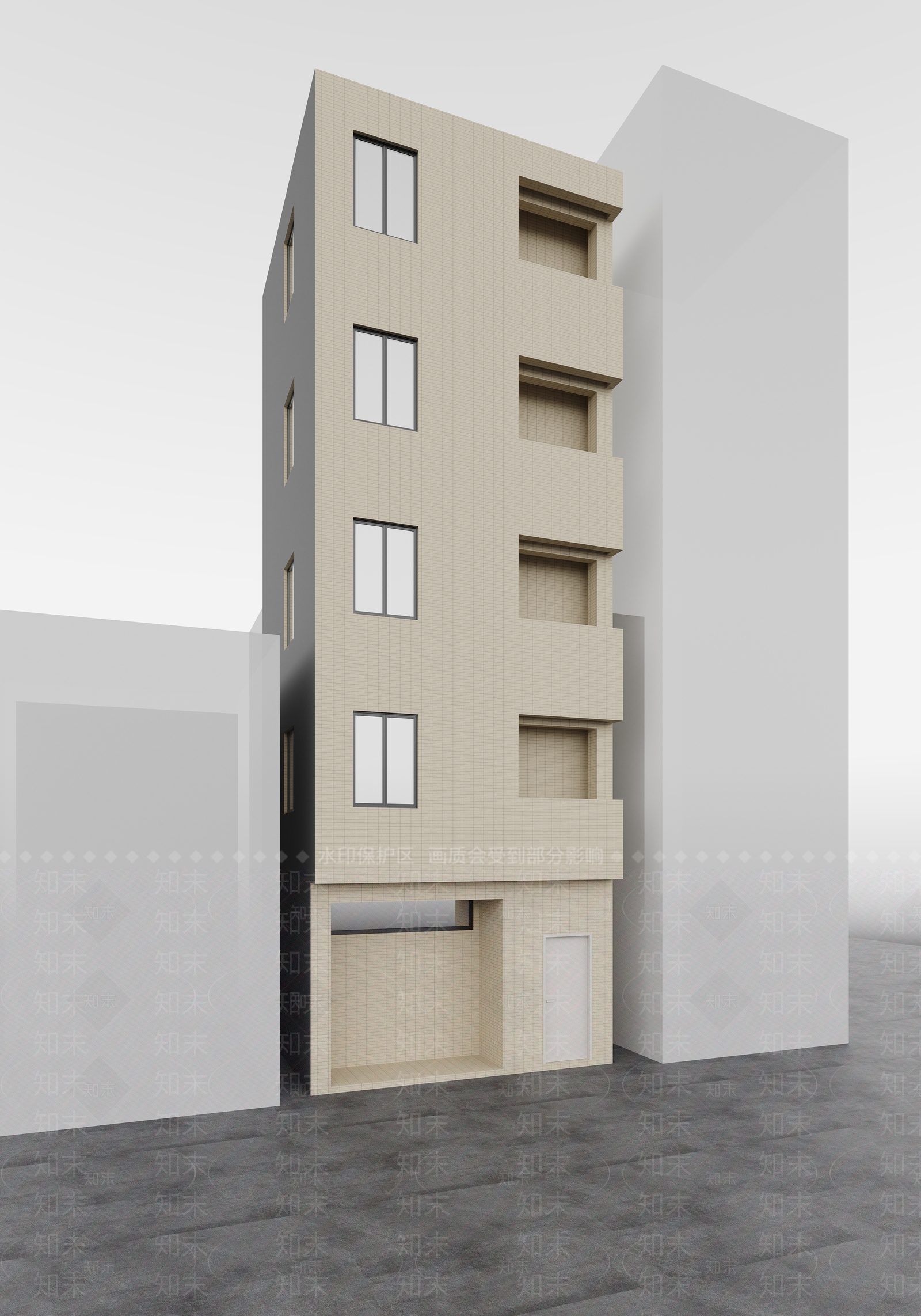 现代高层住宅3D模型下载【ID:1181535109】