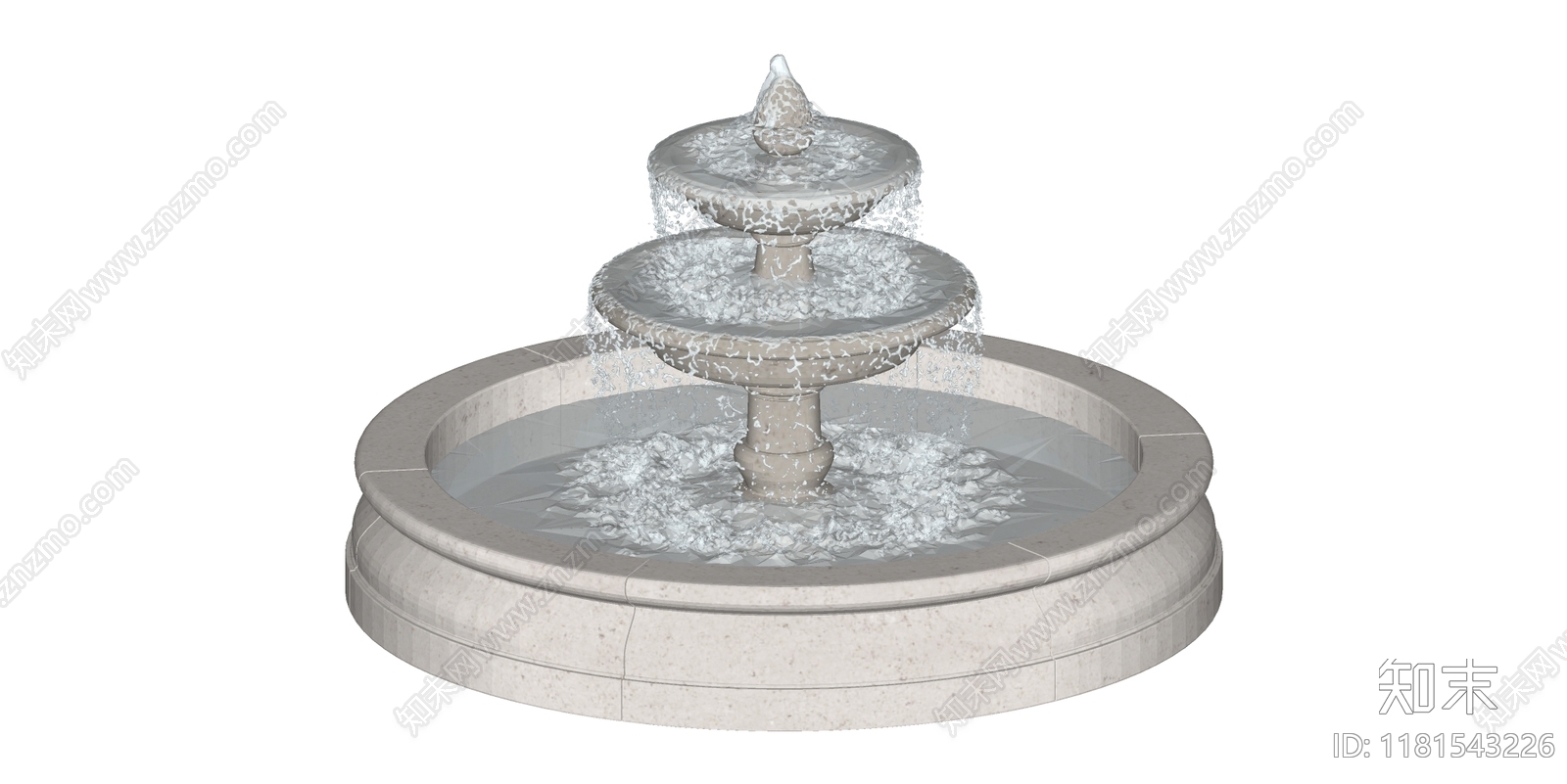 简欧欧式喷泉SU模型下载【ID:1181543226】