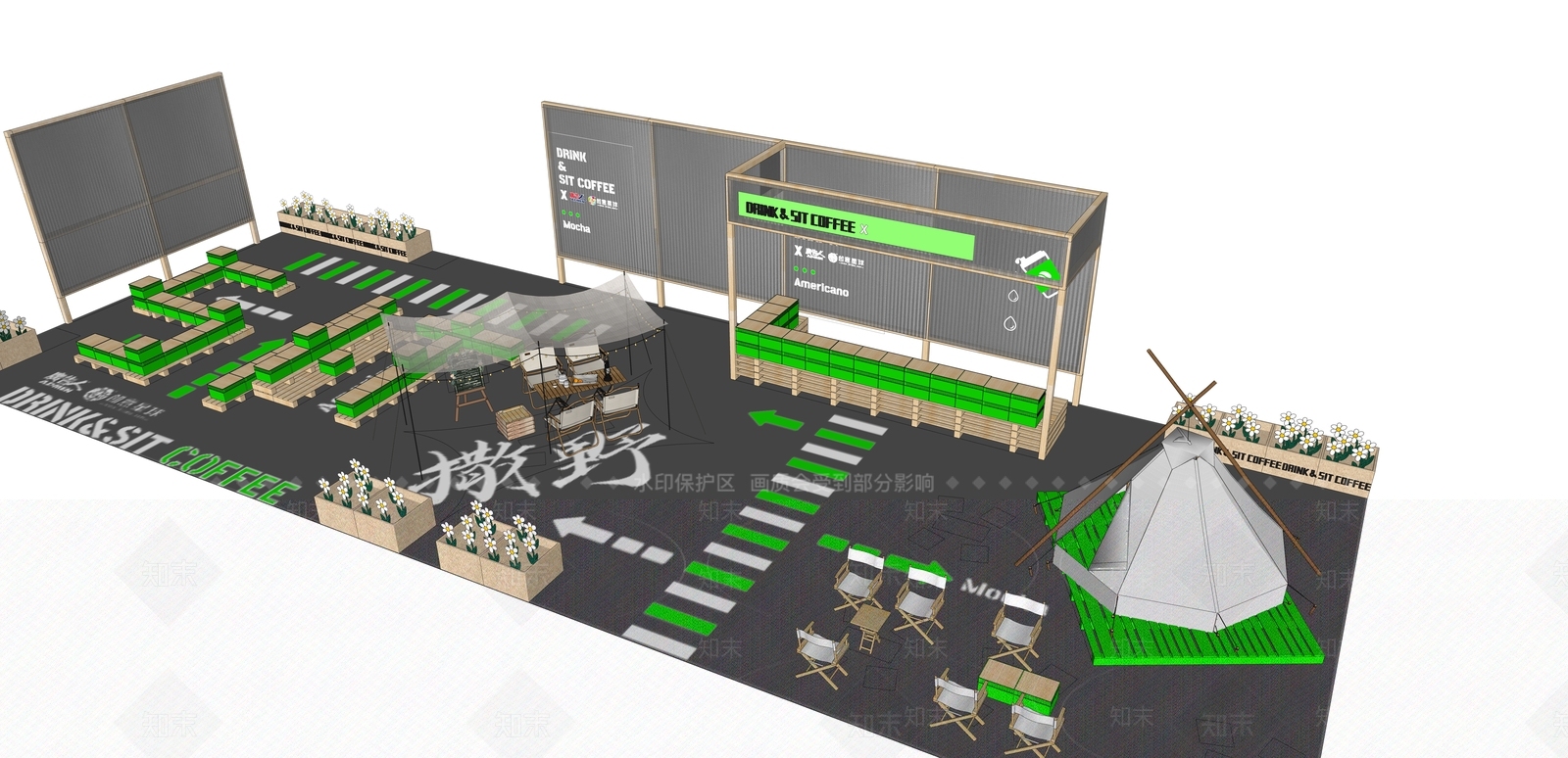 现代咖啡厅SU模型下载【ID:1181547296】