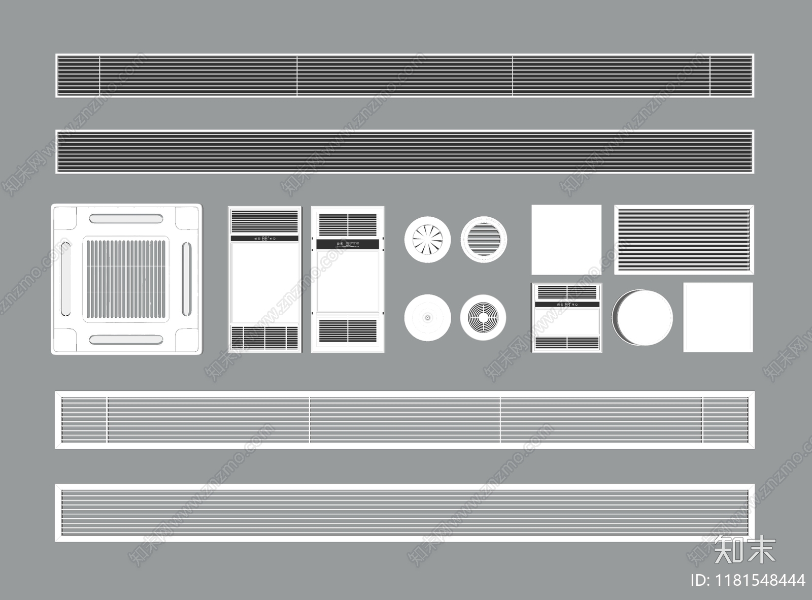空调出风口SU模型下载【ID:1181548444】