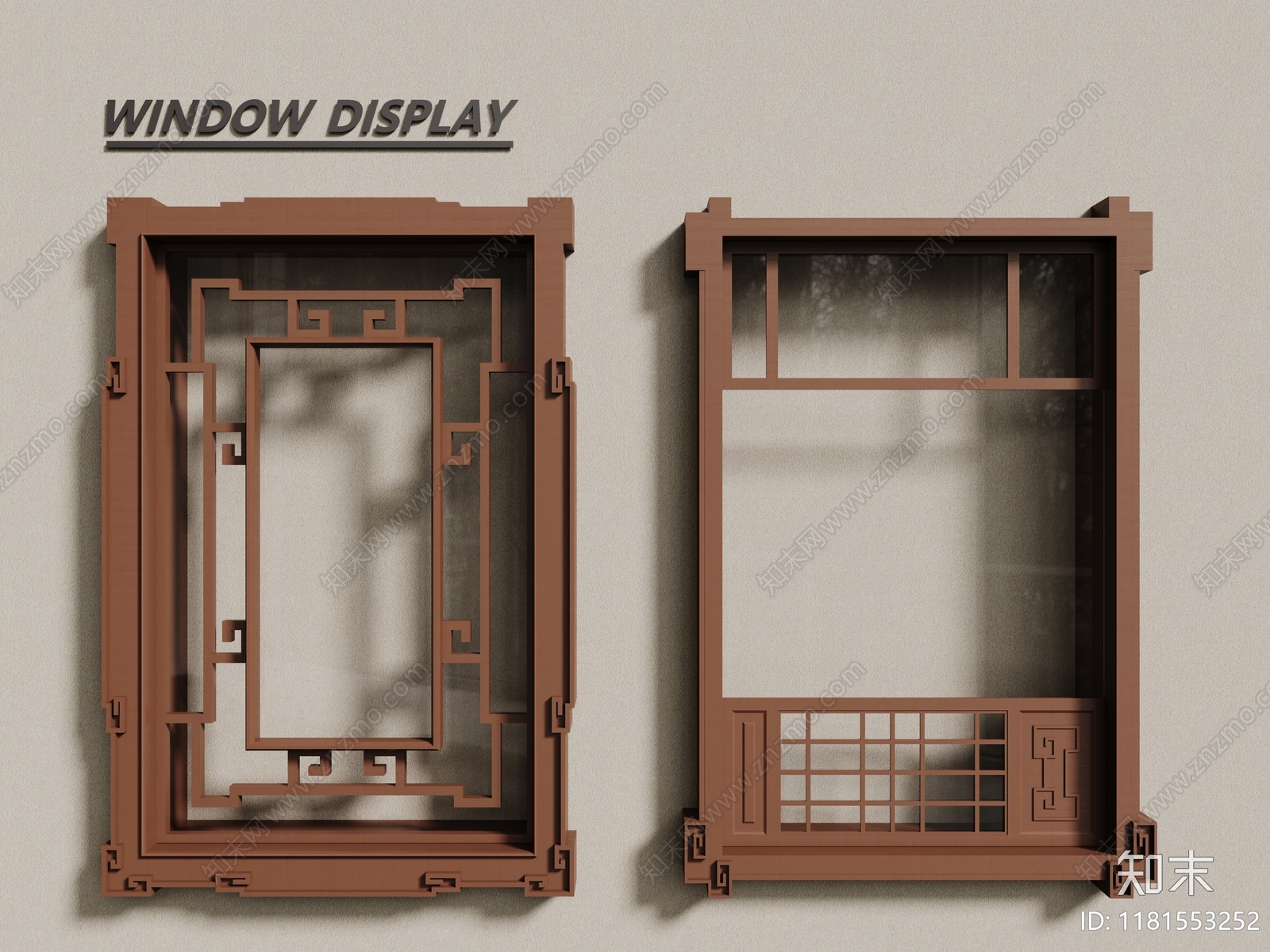 新中式中式窗3D模型下载【ID:1181553252】