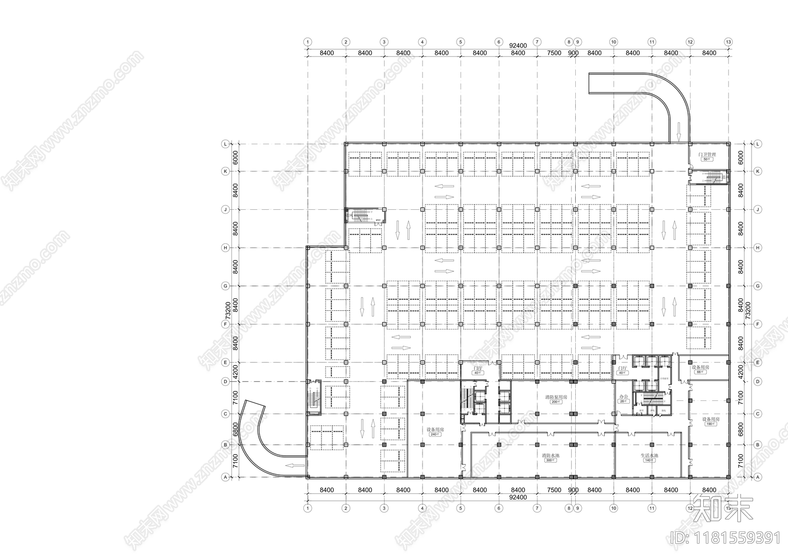 欧式酒店建筑cad施工图下载【ID:1181559391】