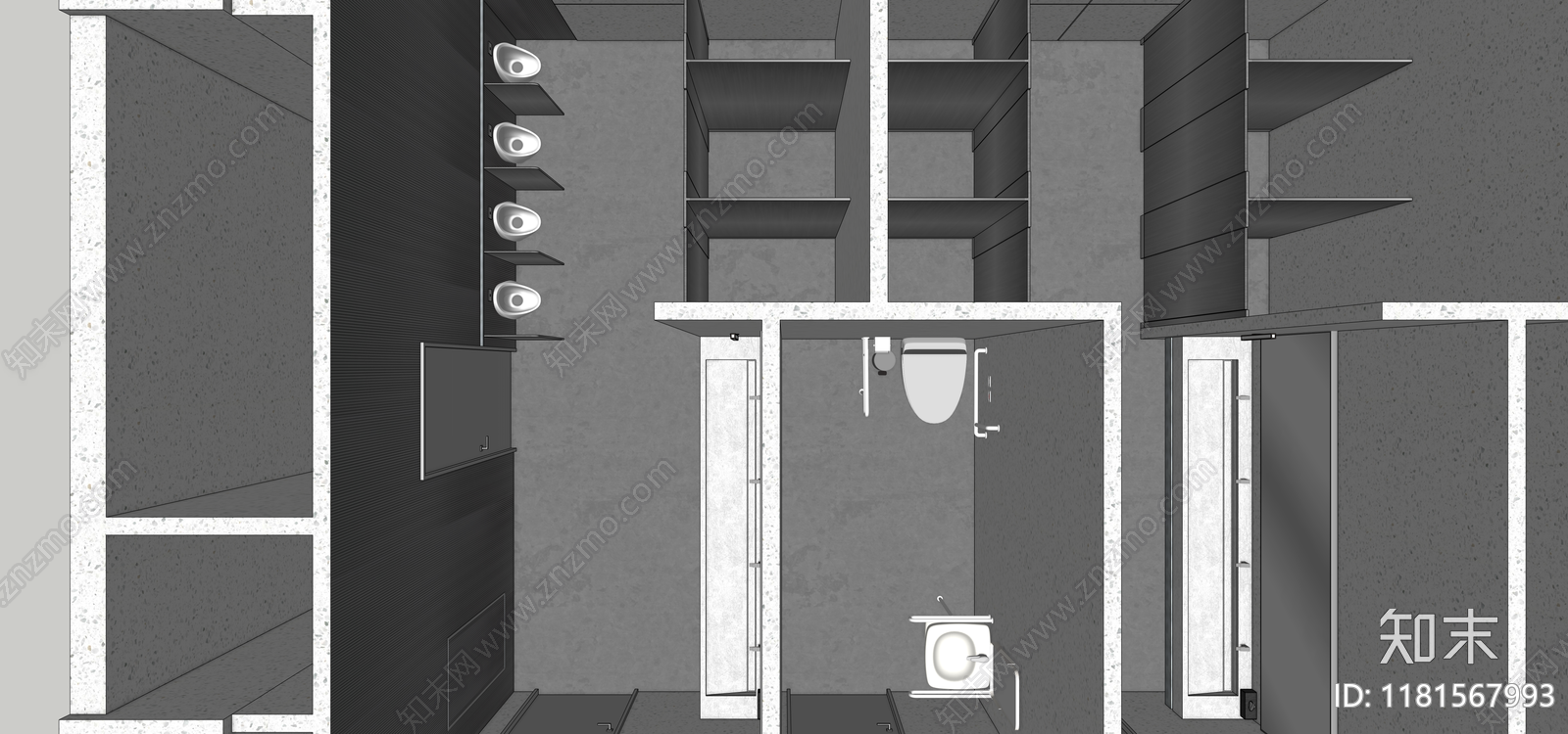 现代公共卫生间SU模型下载【ID:1181567993】