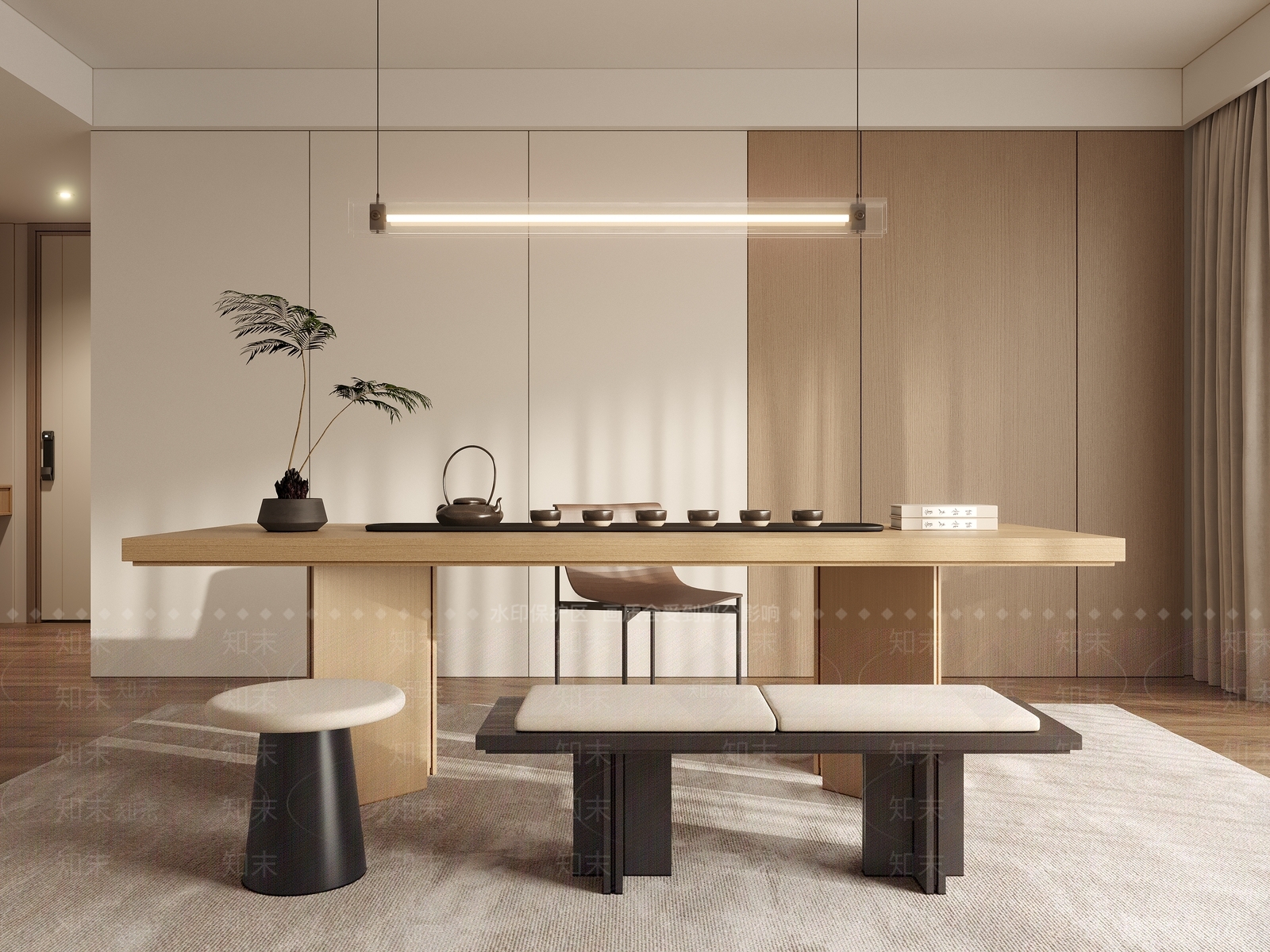 新中式中式茶室SU模型下载【ID:1181568604】