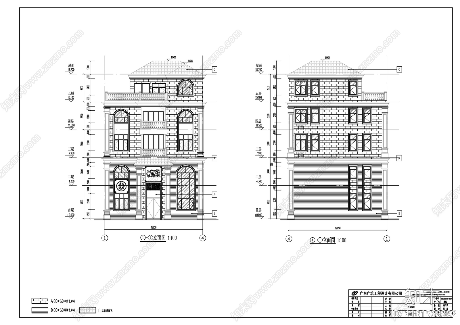 住宅楼建筑cad施工图下载【ID:1181569302】