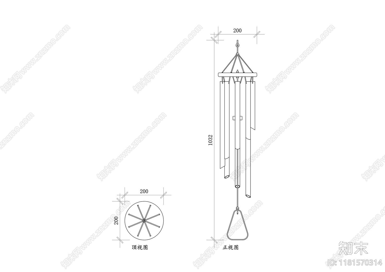 现代摆件cad施工图下载【ID:1181570314】