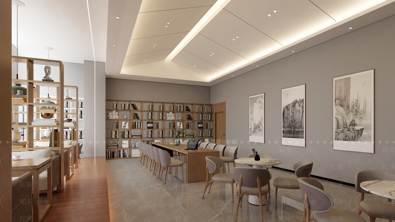 现代欧式咖啡厅SU模型下载【ID:1181570808】