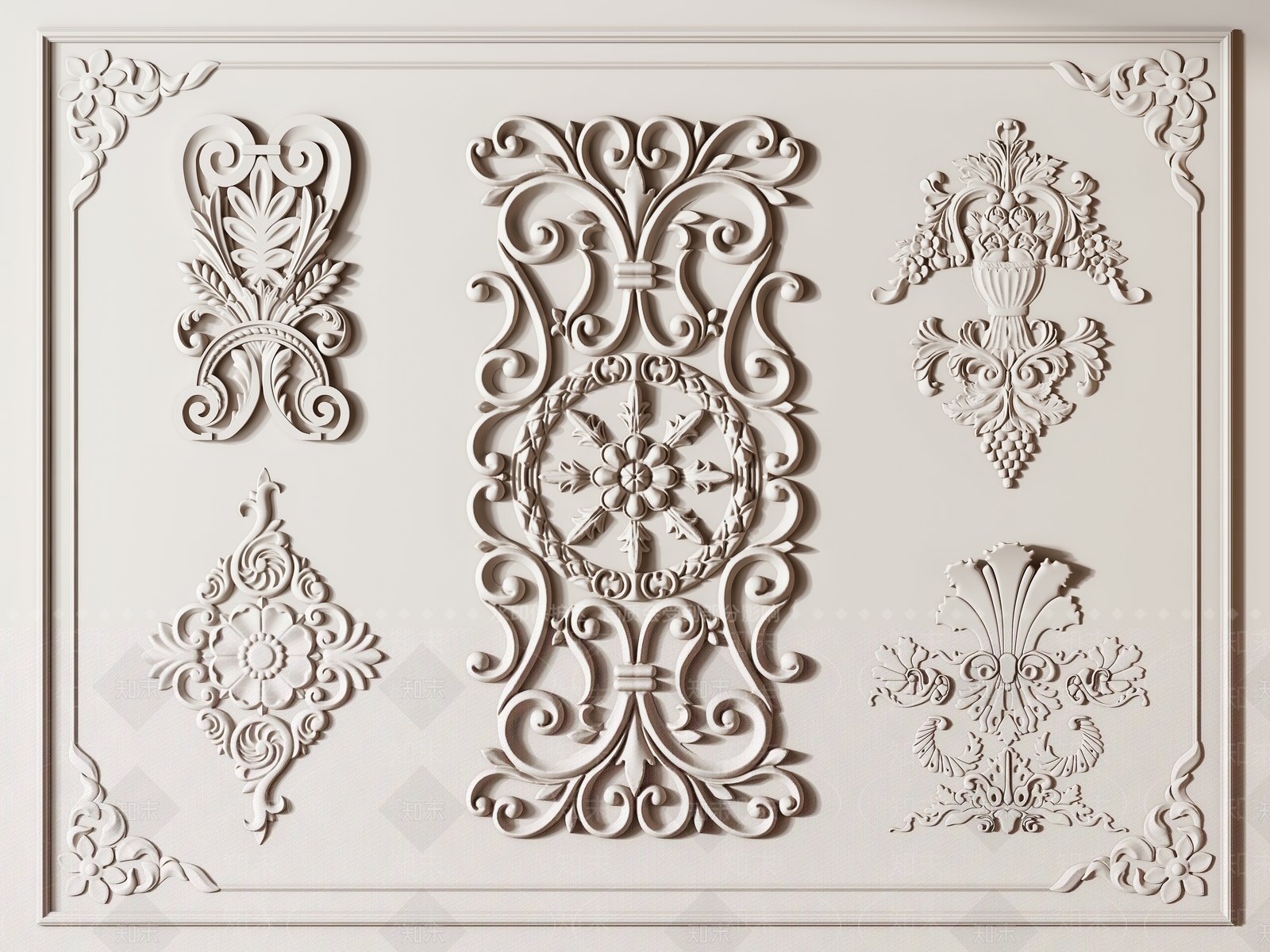 欧式法式雕花SU模型下载【ID:1181573051】