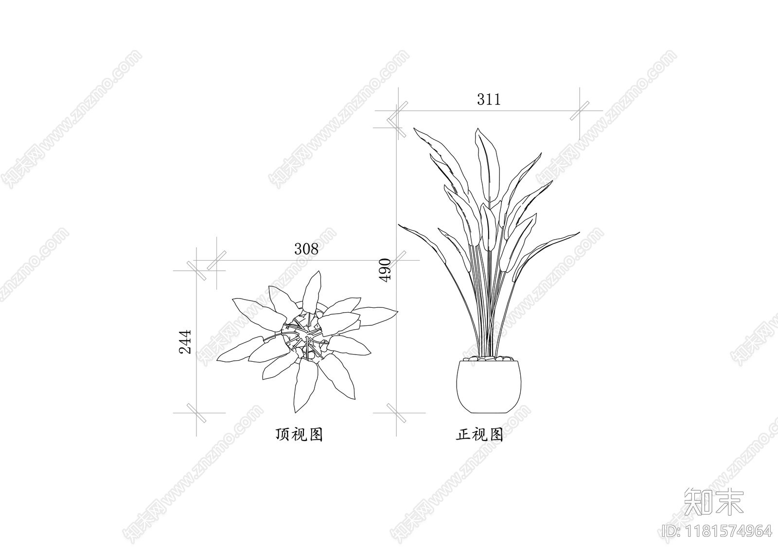 现代综合植物图库施工图下载【ID:1181574964】