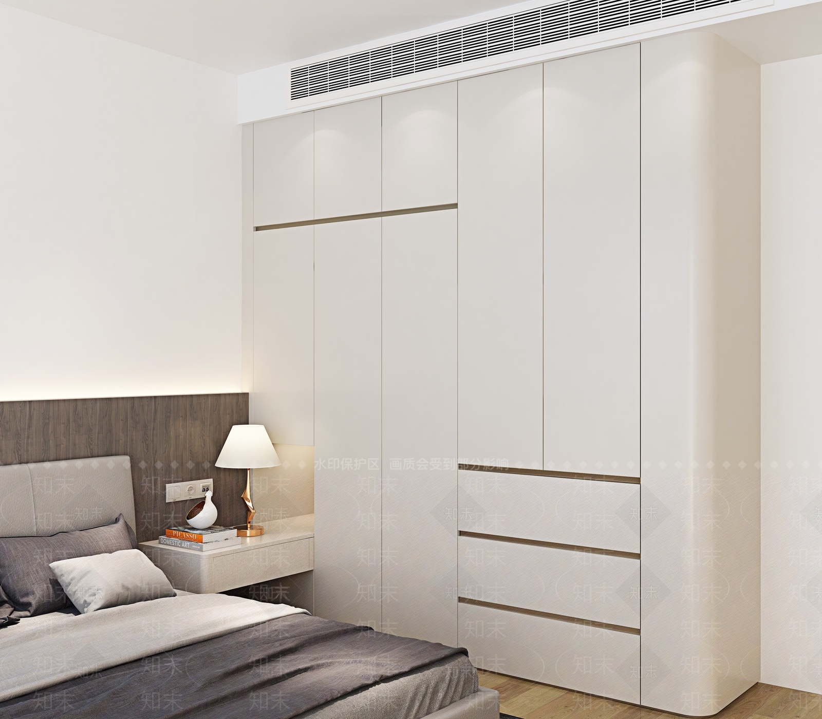 现代极简衣柜3D模型下载【ID:1181579995】