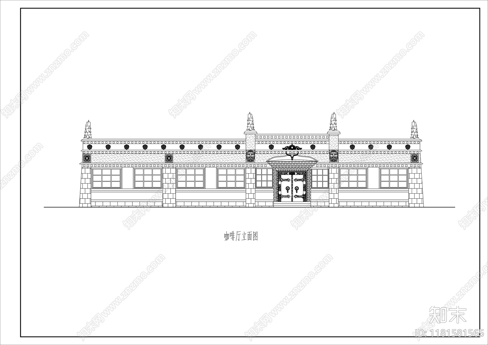 中式咖啡厅cad施工图下载【ID:1181581565】