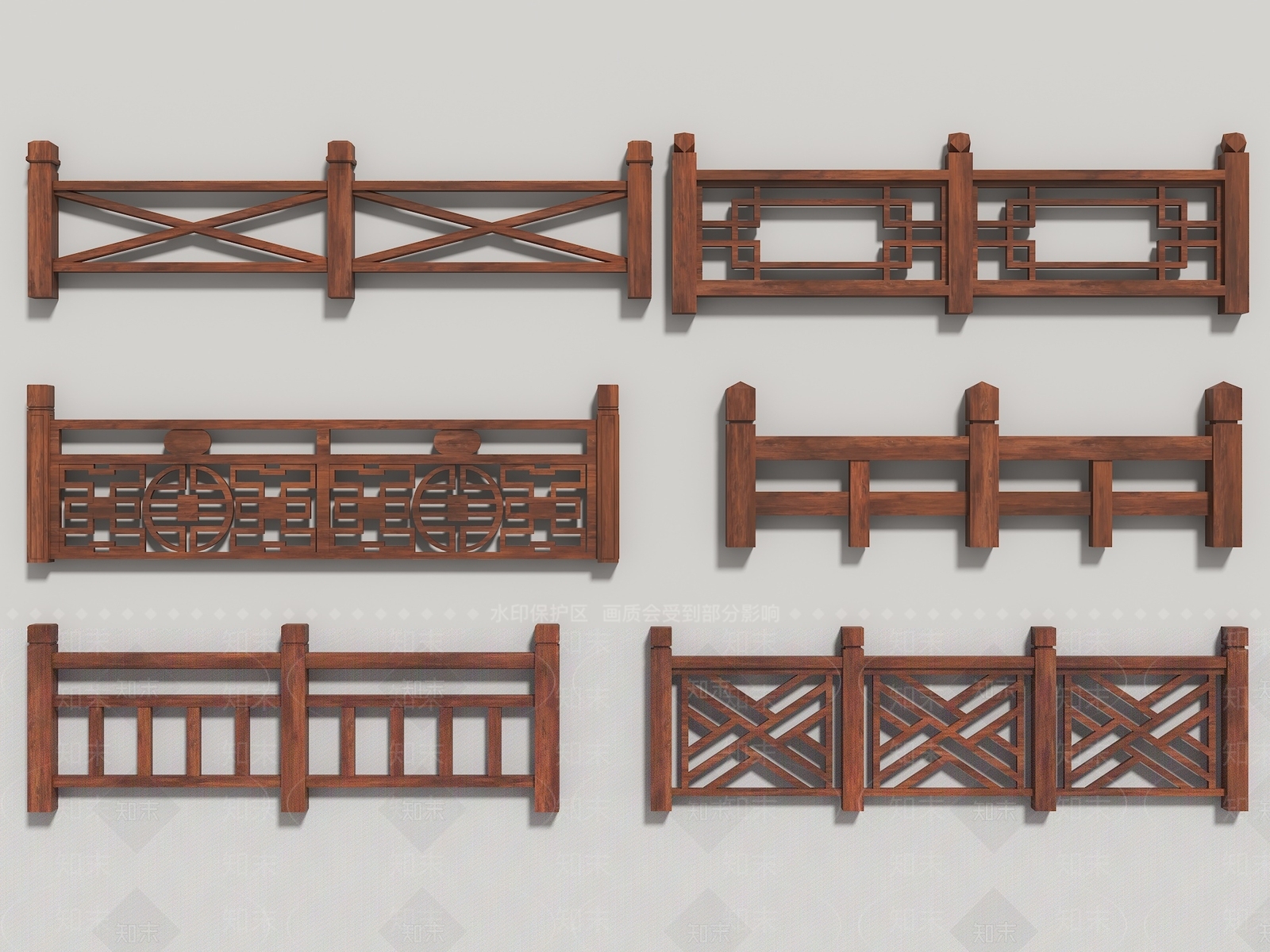 现代新中式栏杆3D模型下载【ID:1181582665】