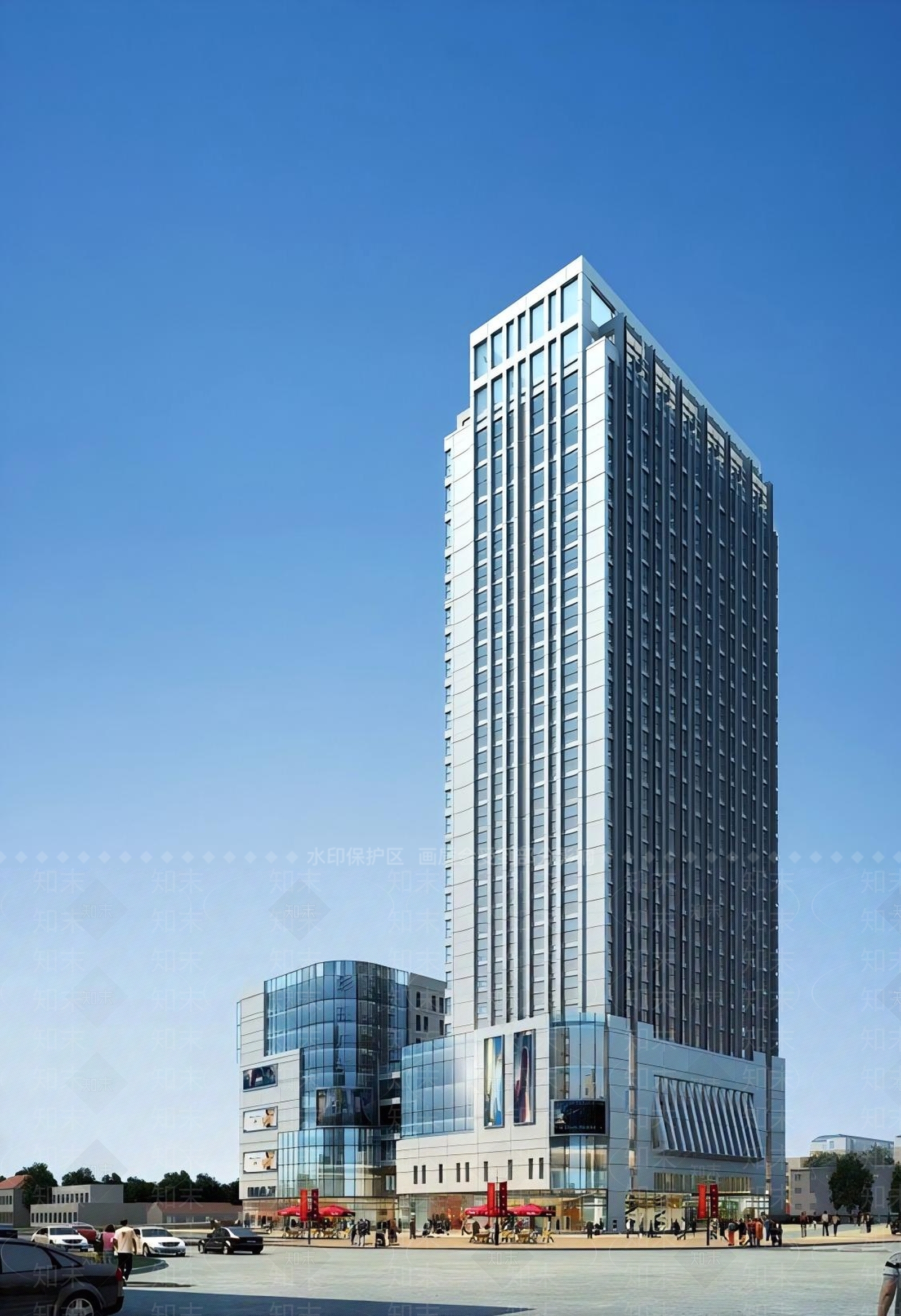 现代商场建筑SU模型下载【ID:1181583352】