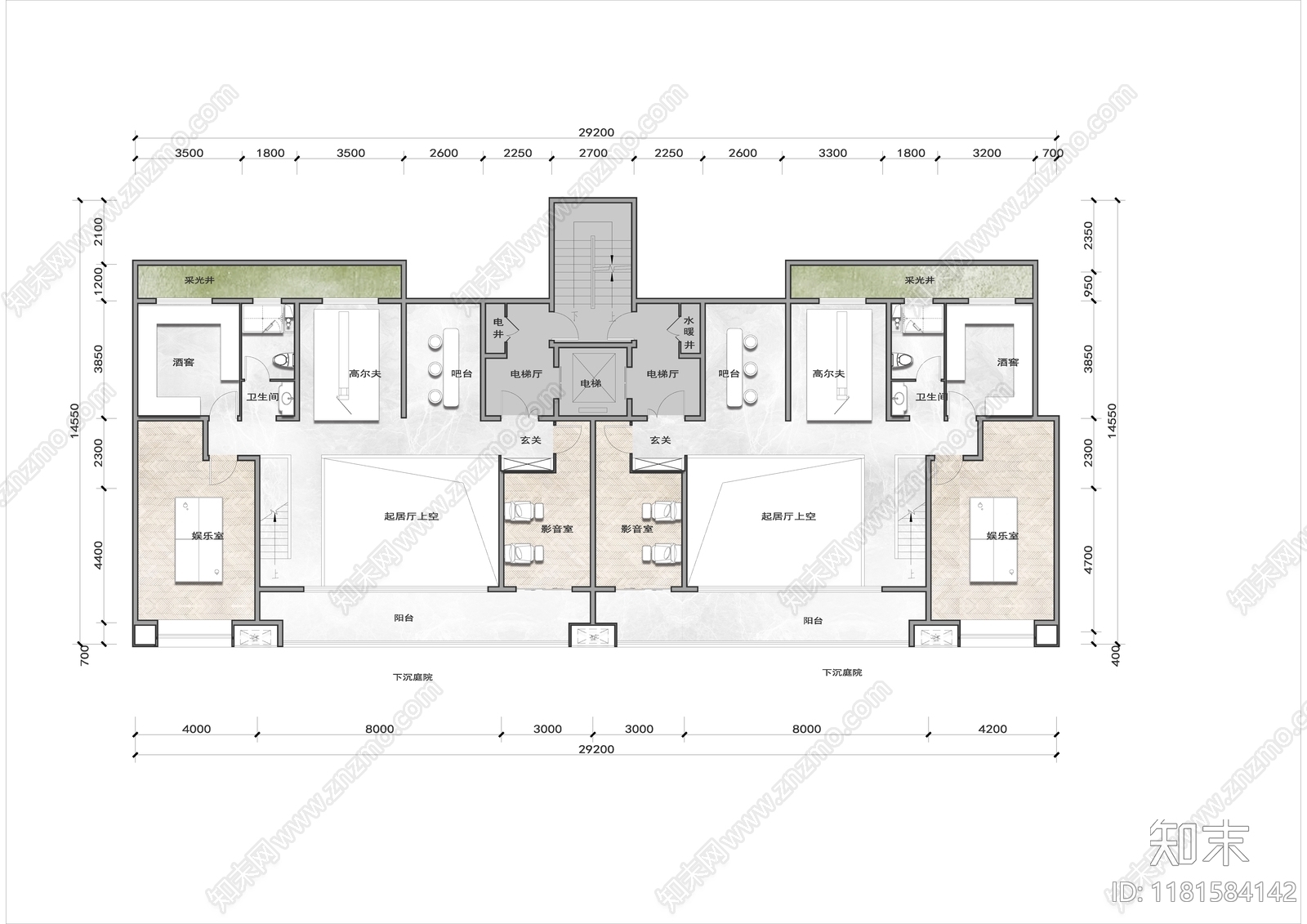 现代住宅楼建筑cad施工图下载【ID:1181584142】