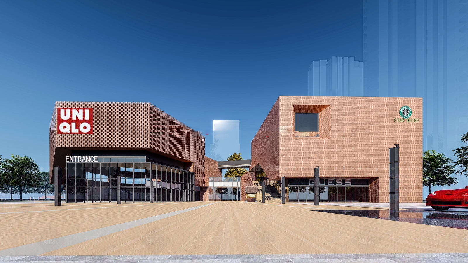 现代商场建筑SU模型下载【ID:1181587590】
