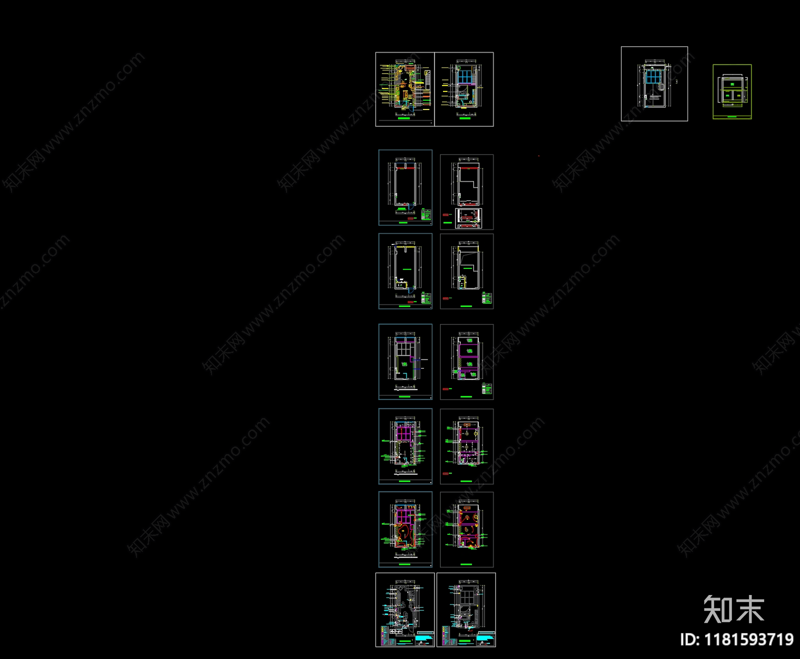 现代简约公寓cad施工图下载【ID:1181593719】