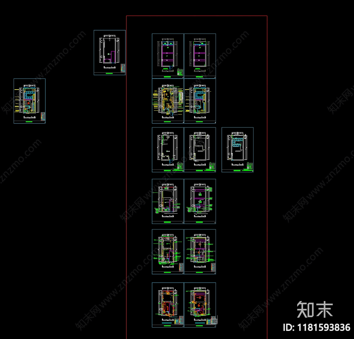 现代侘寂公寓cad施工图下载【ID:1181593836】