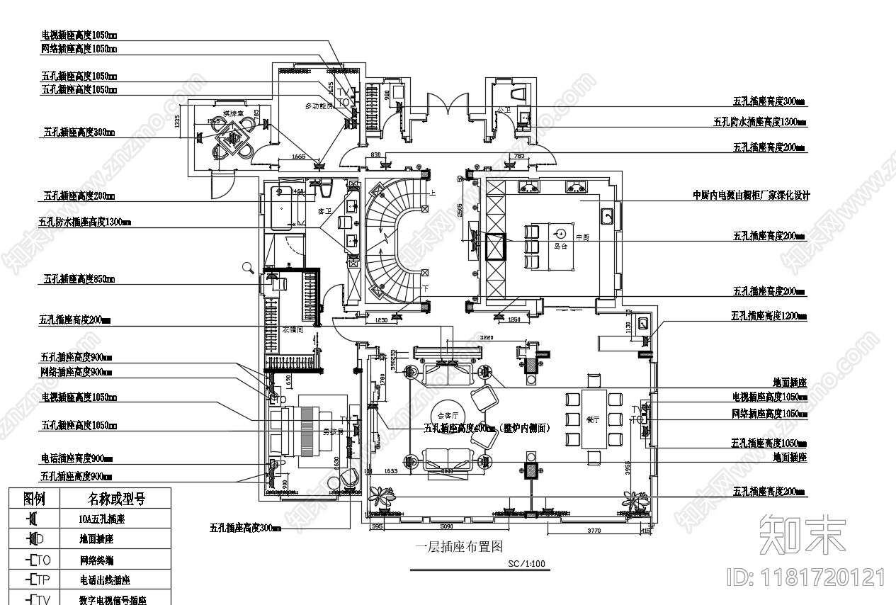 别墅cad施工图下载【ID:1181720121】